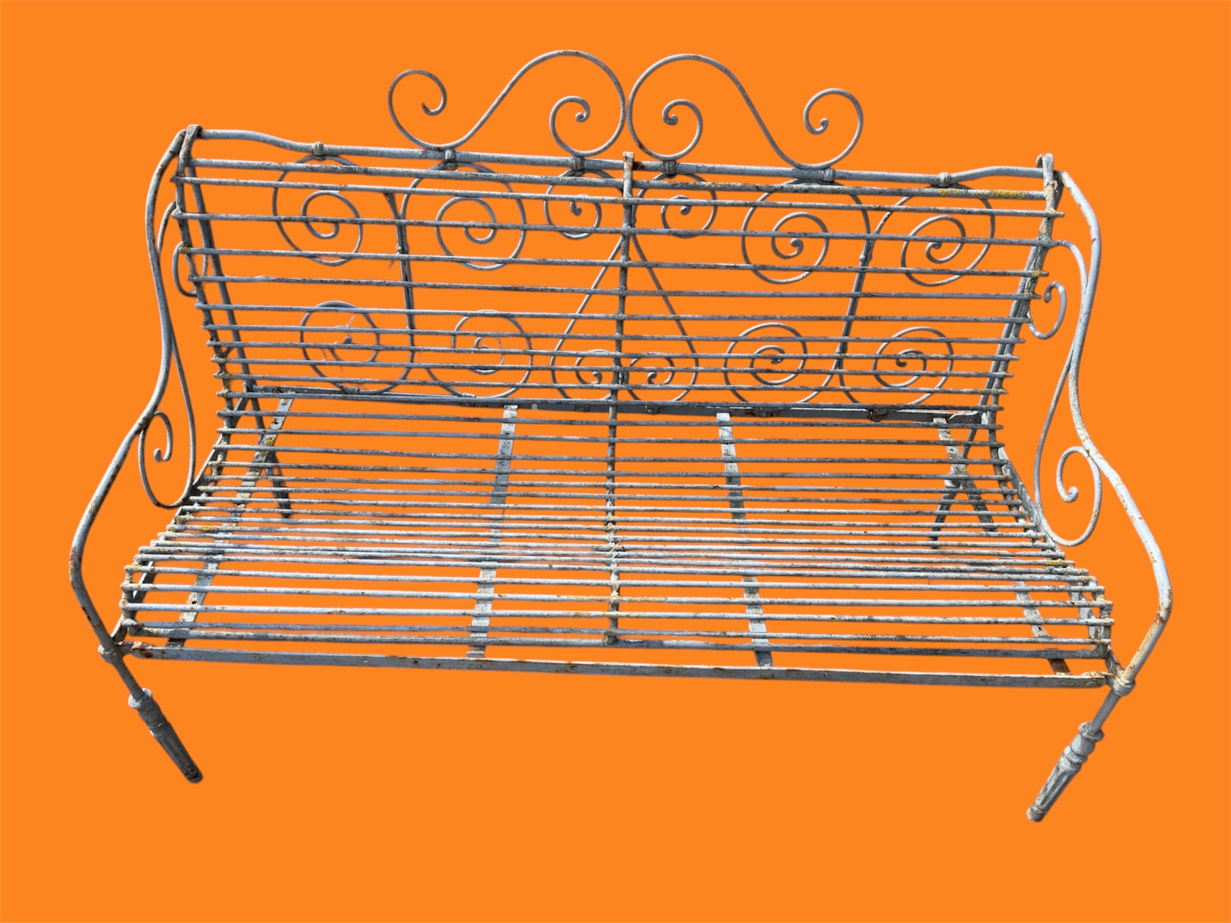 Banc de jardin en fer forgé époque fin 19ème