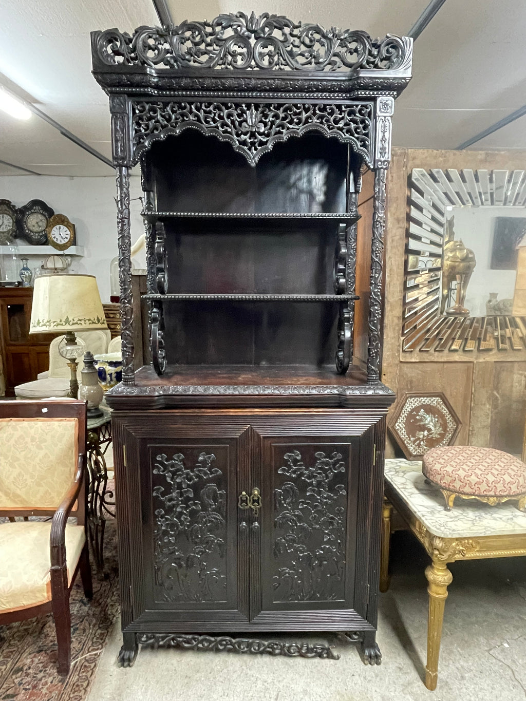 Meuble indochinois en bois exotique fin 19ème