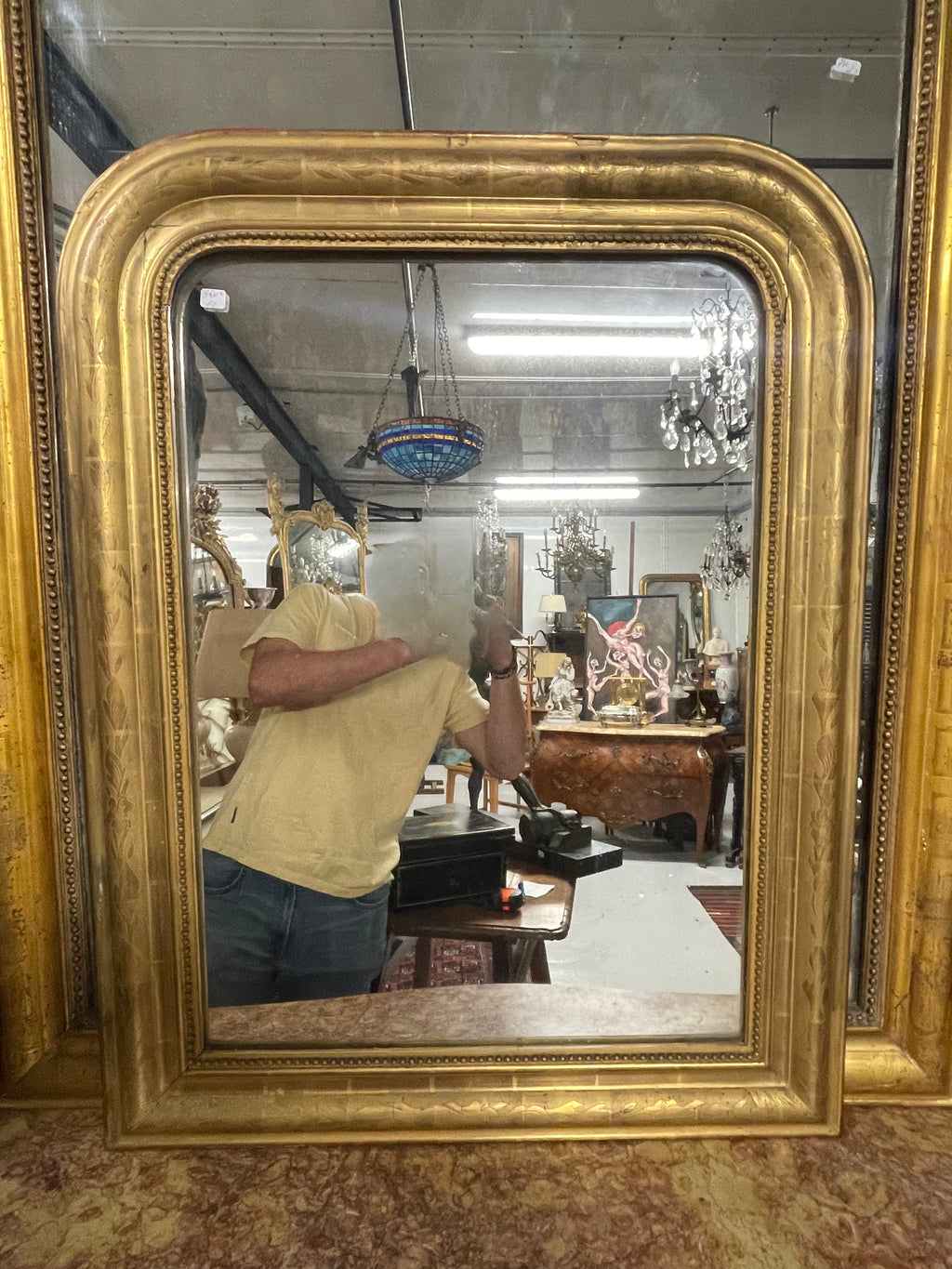 Petit miroir doré Louis Philippe