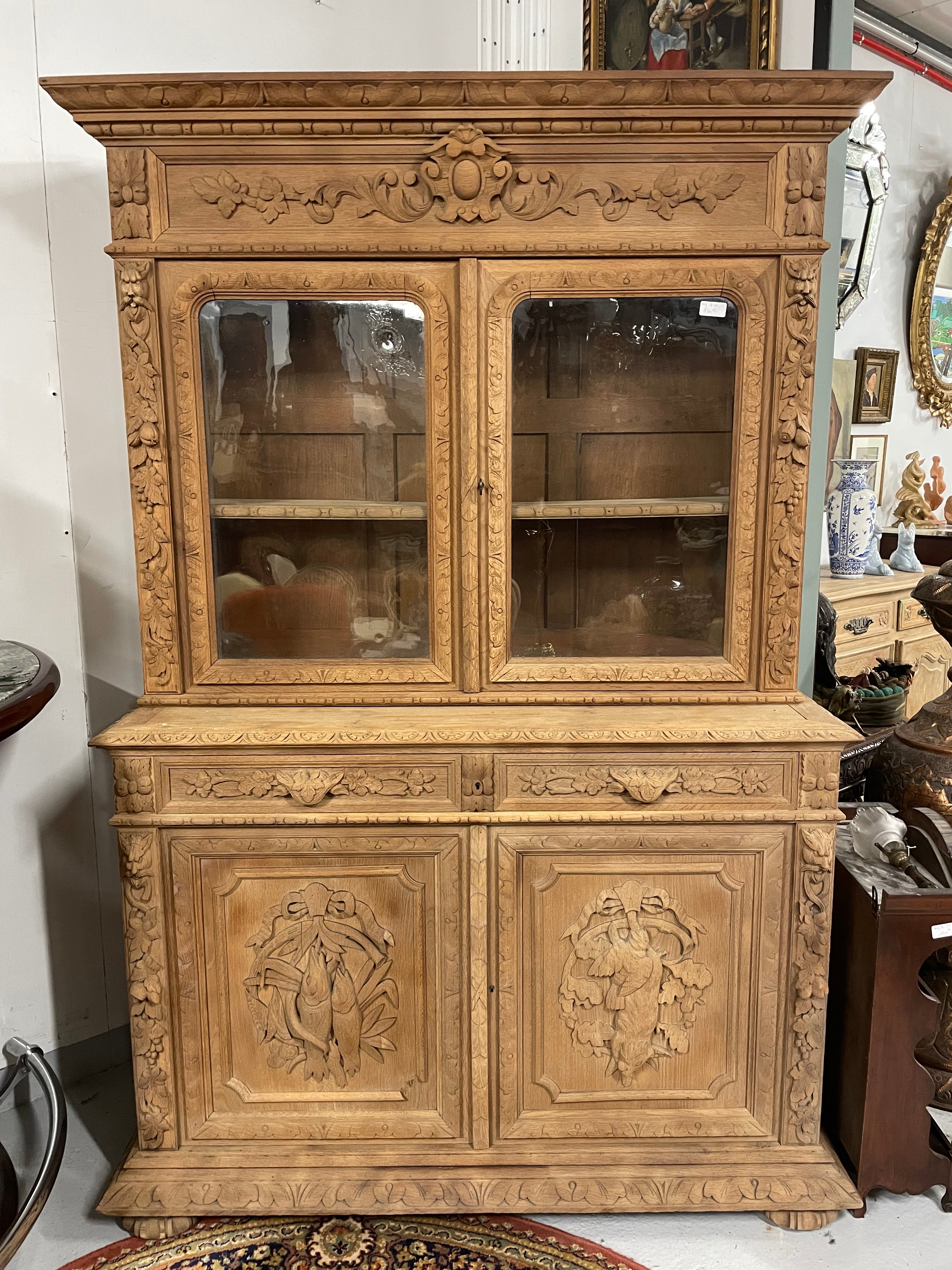 Buffet deux corps Henri II Chêne Sablé