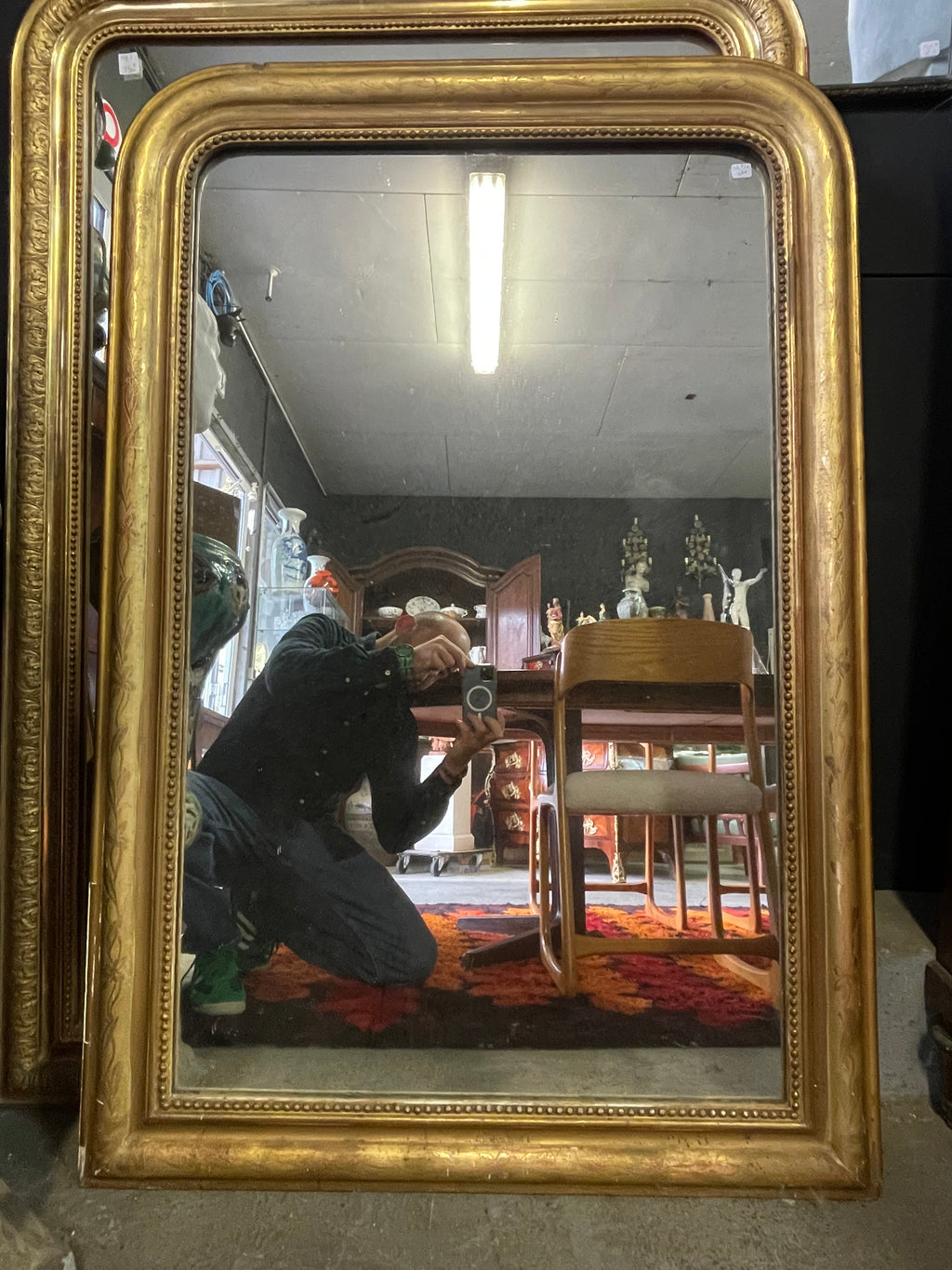 Grand miroir Louis Philippe Bois Doré