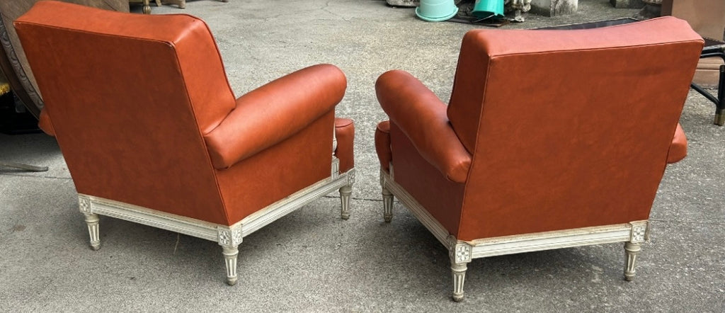 Paire de fauteuils bergères style néoclassique maison Jansen vers 1950