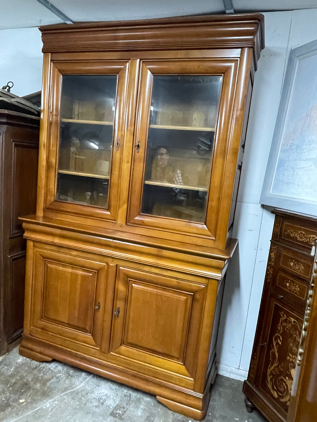 Buffet deux corps Louis Philippe en Merisier