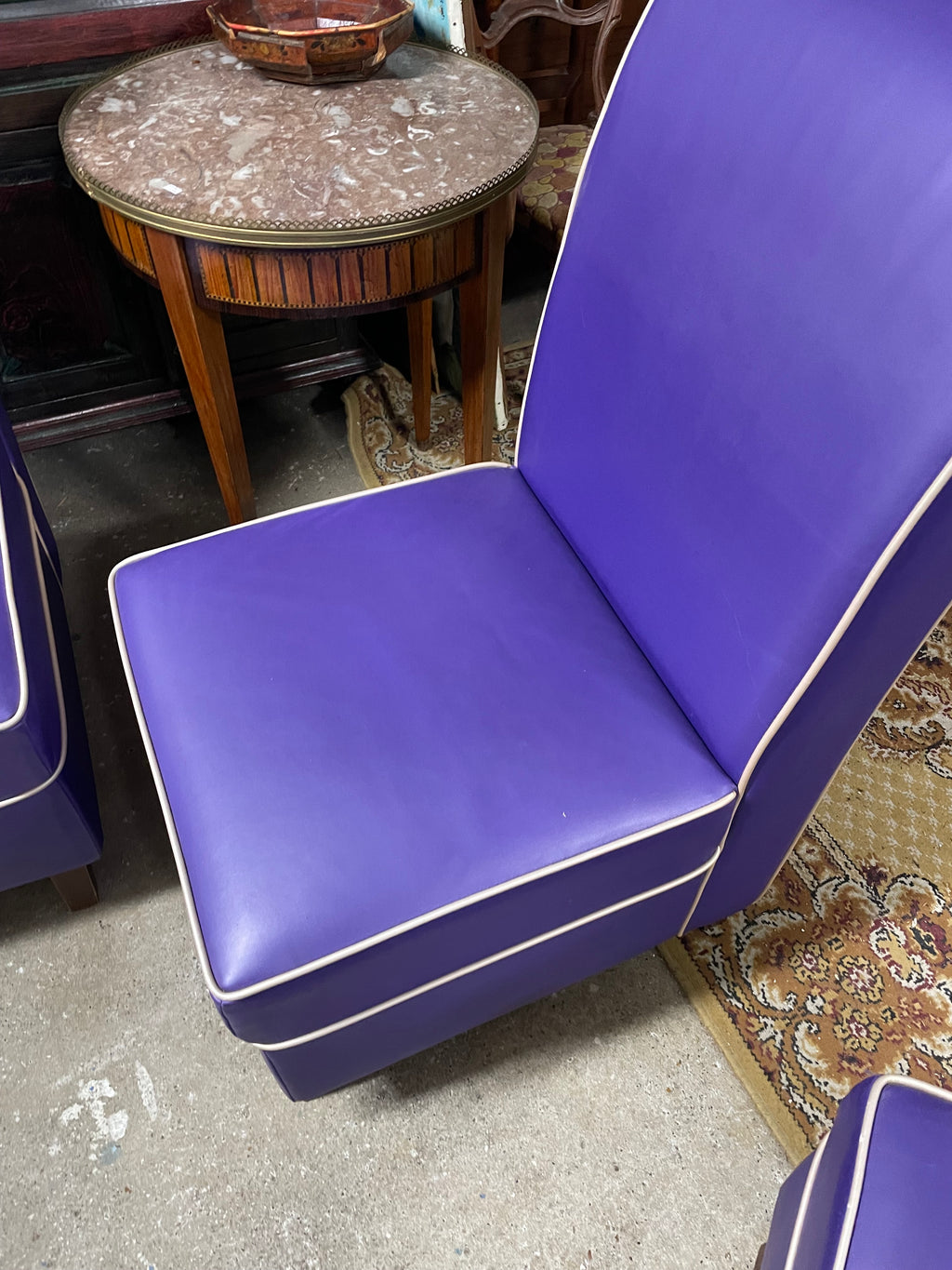Fauteuils en Skaï violet confortables