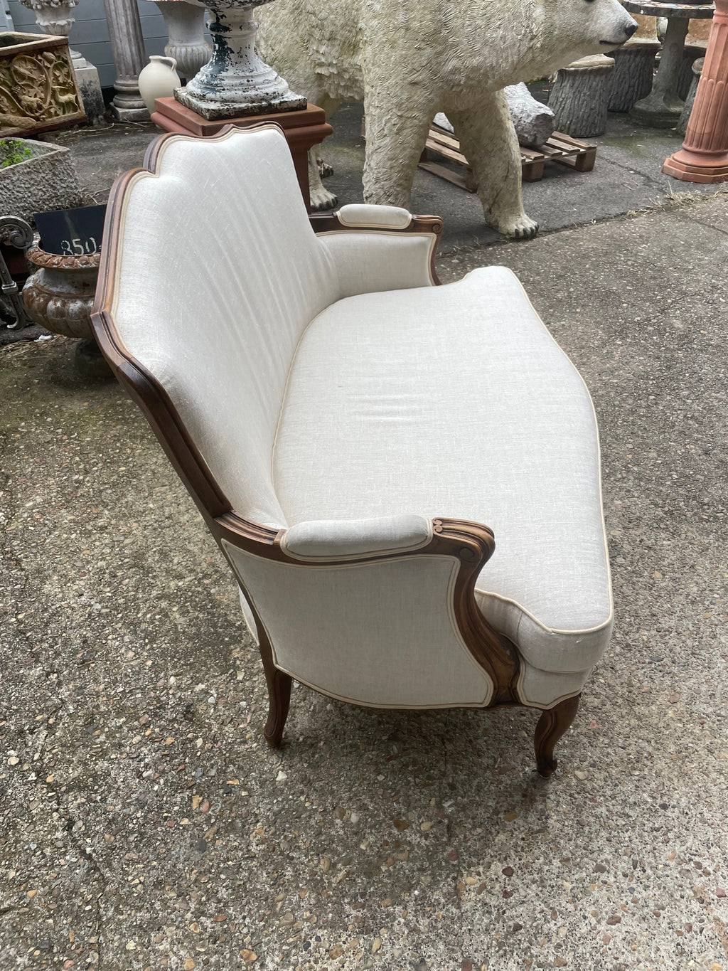 Banquette Style Louis XV Blanc Cassé