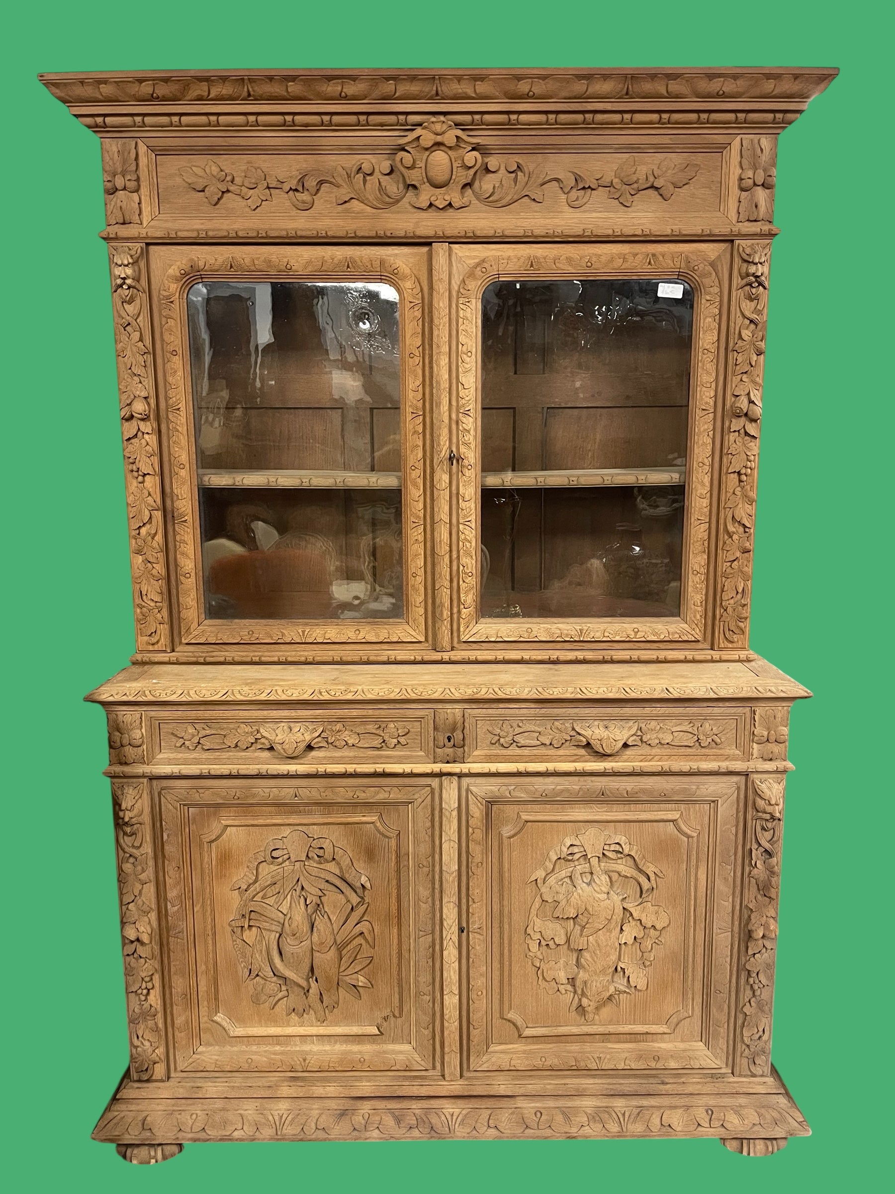 Buffet deux corps Henri II Chêne Sablé