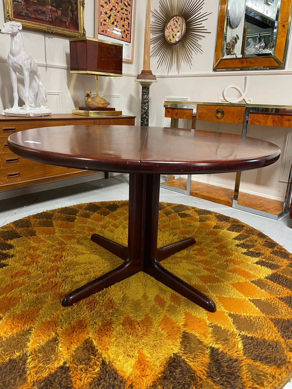 Table ronde scandinave en teck 120 cm