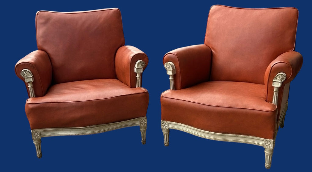 Paire de fauteuils bergères style néoclassique maison Jansen vers 1950