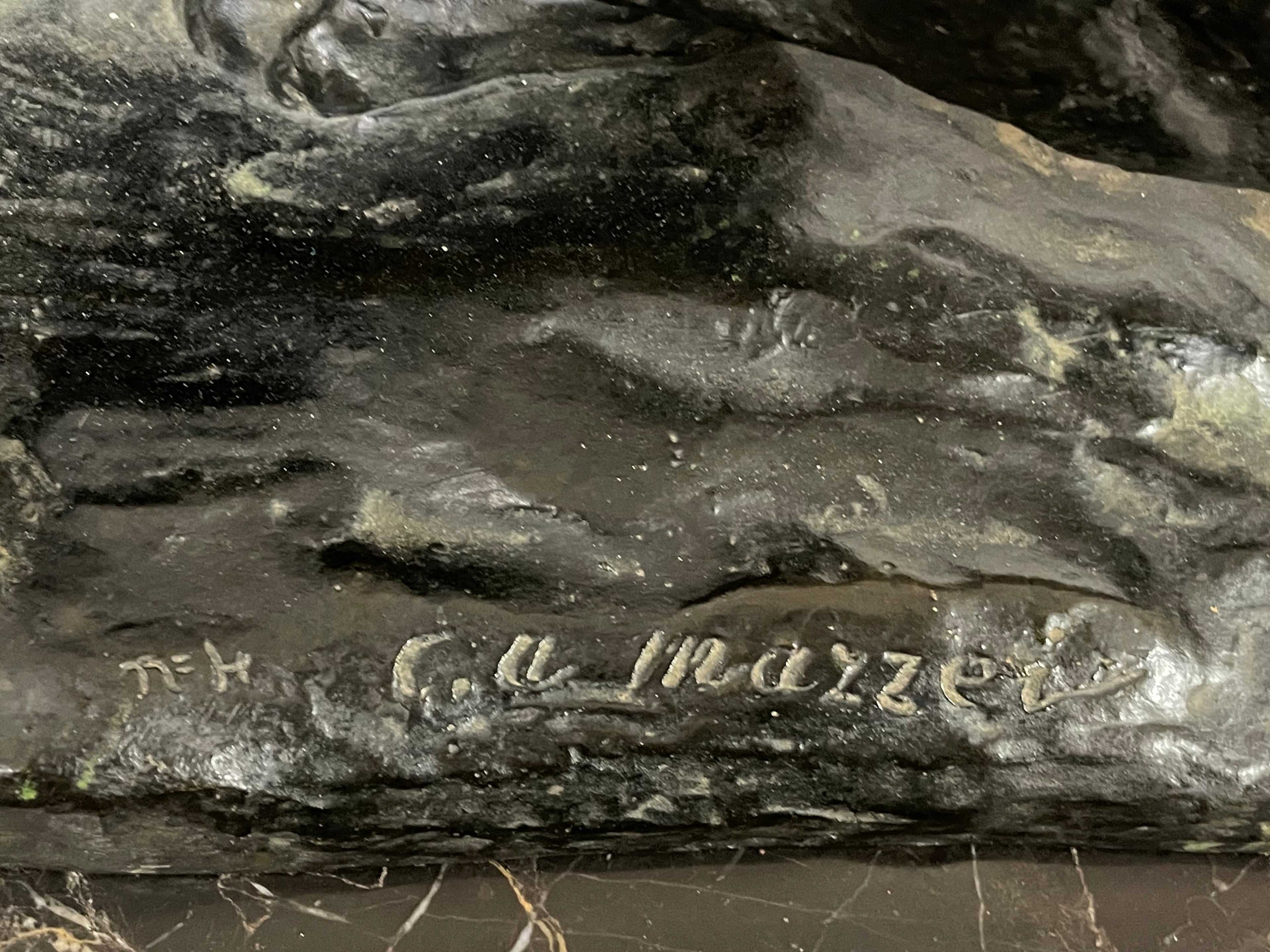 IMPORTANT BRONZE ANIMALIER - LE LION ET LA LIONNE LE PRÉLUDE - C. MAZZEI CIRE PERDUE