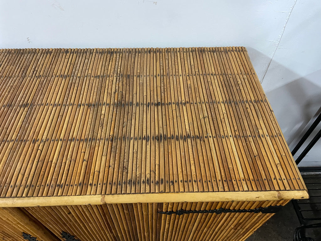 VENDUE - Enfilade en rotin Audoux Minet vers 1960