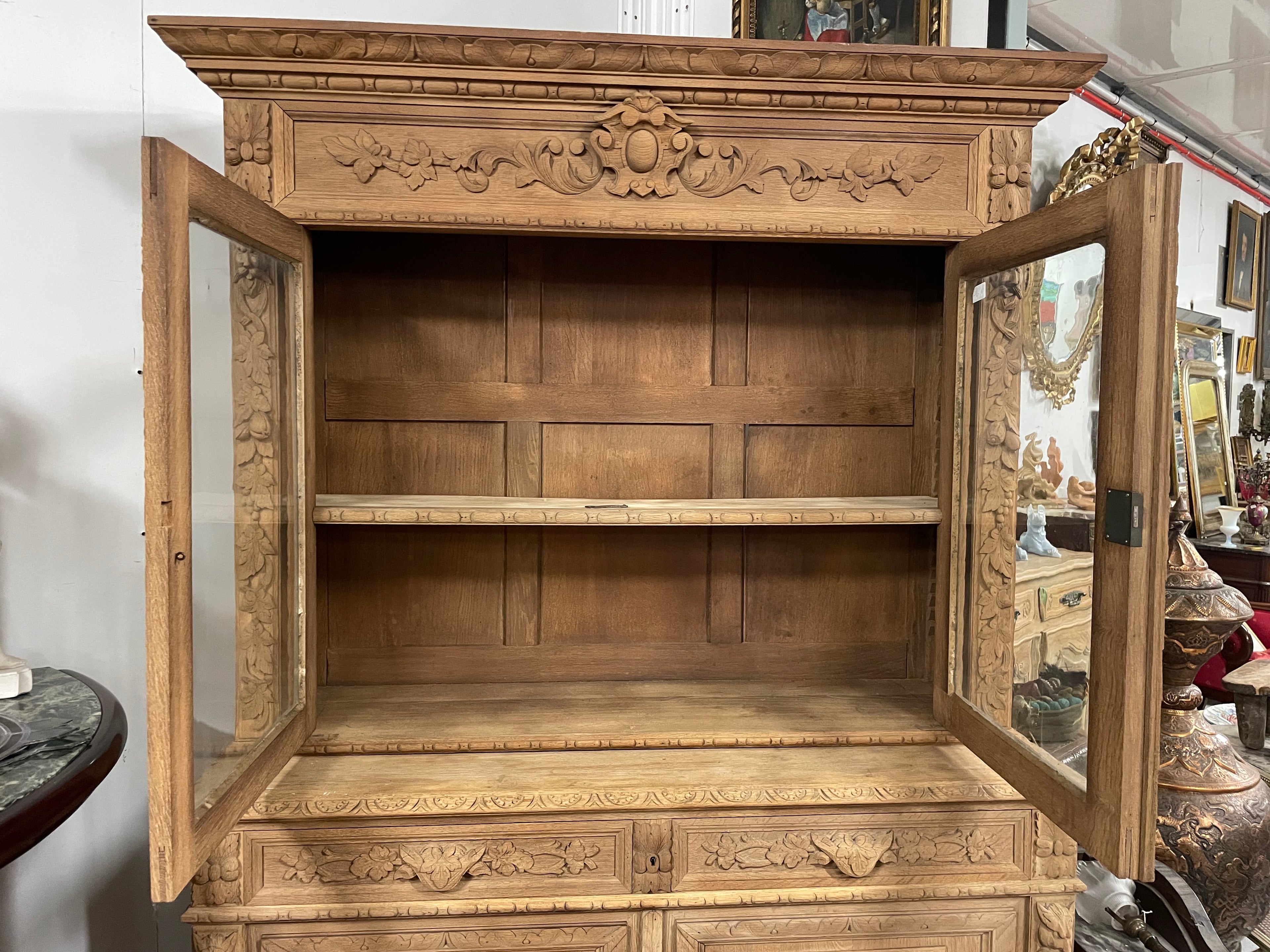 Buffet deux corps Henri II Chêne Sablé