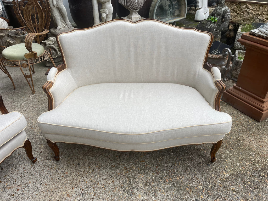 Banquette Style Louis XV Blanc Cassé