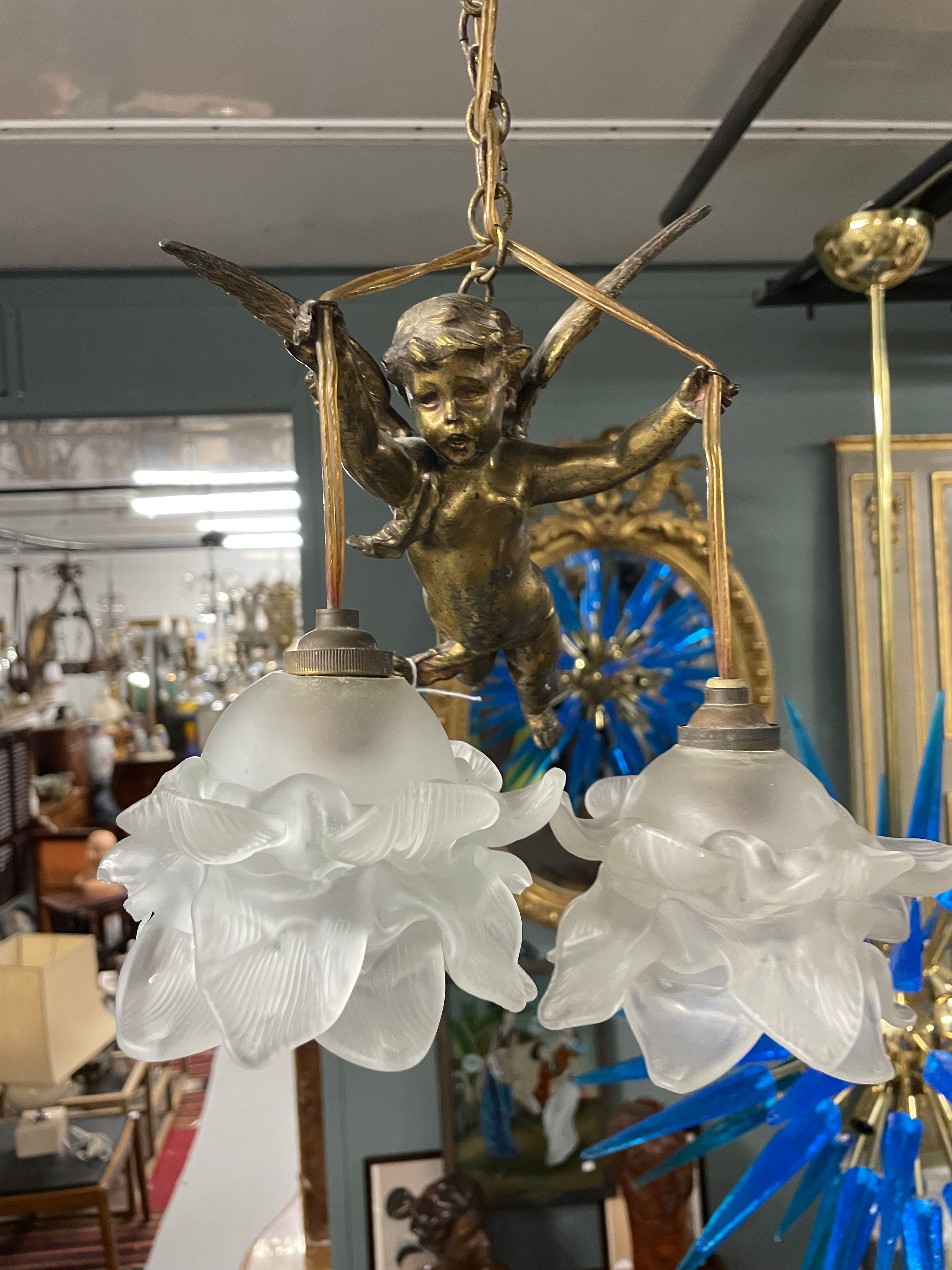 Suspension 1900 ange doré