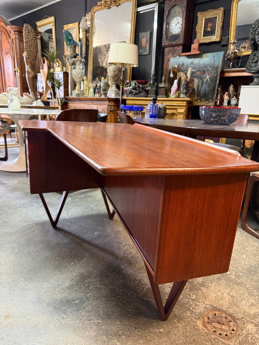 BUREAU BOOMERANG DOUBLE FACE PAR GORAN STRAND CIRCA 1960 SUÈDE
