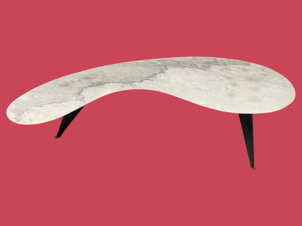 Table basse haricot ou virgule marbre de carrare