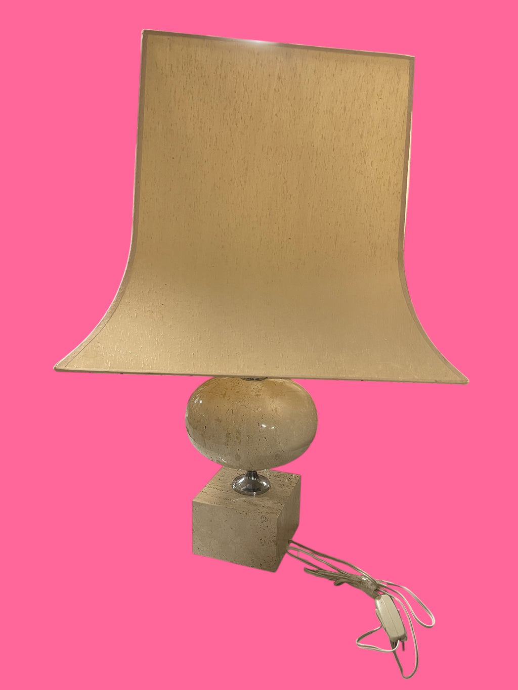 Lampe en travertin par Philippe Barbier