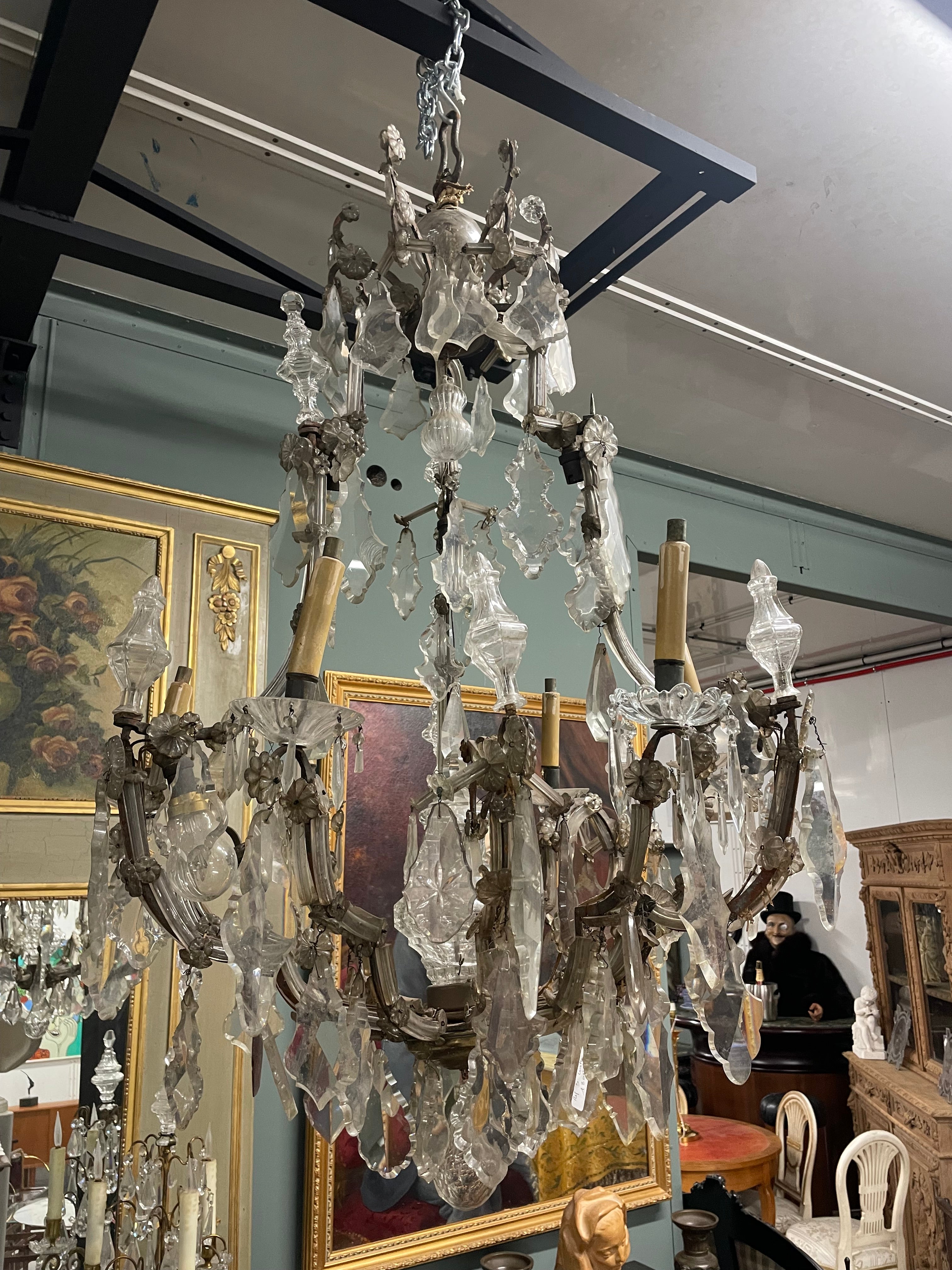 Grand lustre à pampilles époque XIXème
