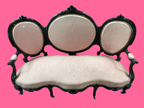 Banquette en bois noirci d’époque Napoléon III