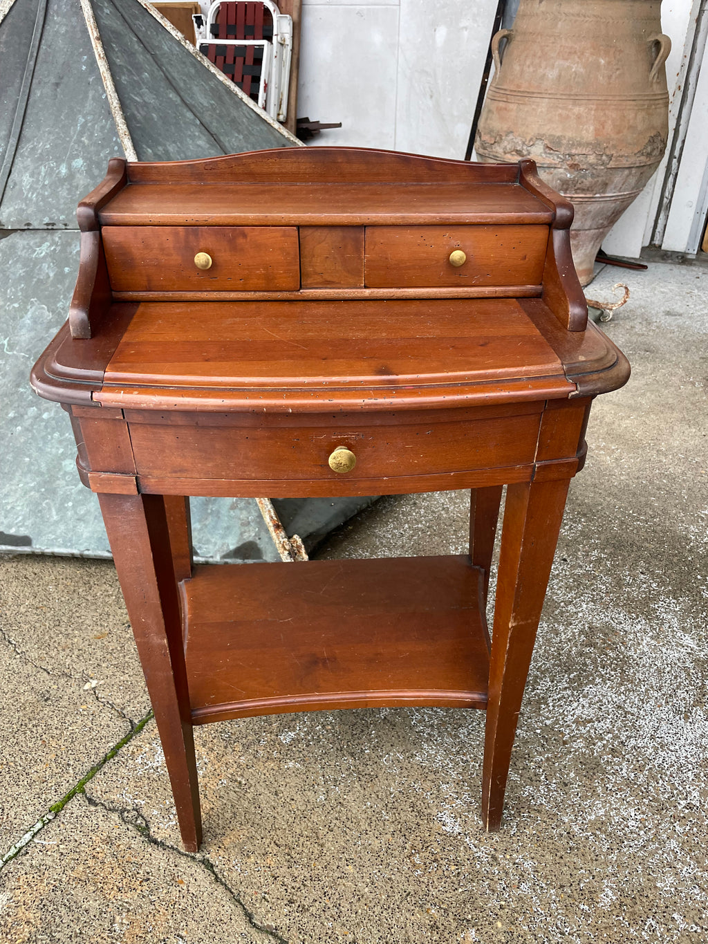 Petit meuble bureau secrétaire écritoire en merisier Louis Philippe