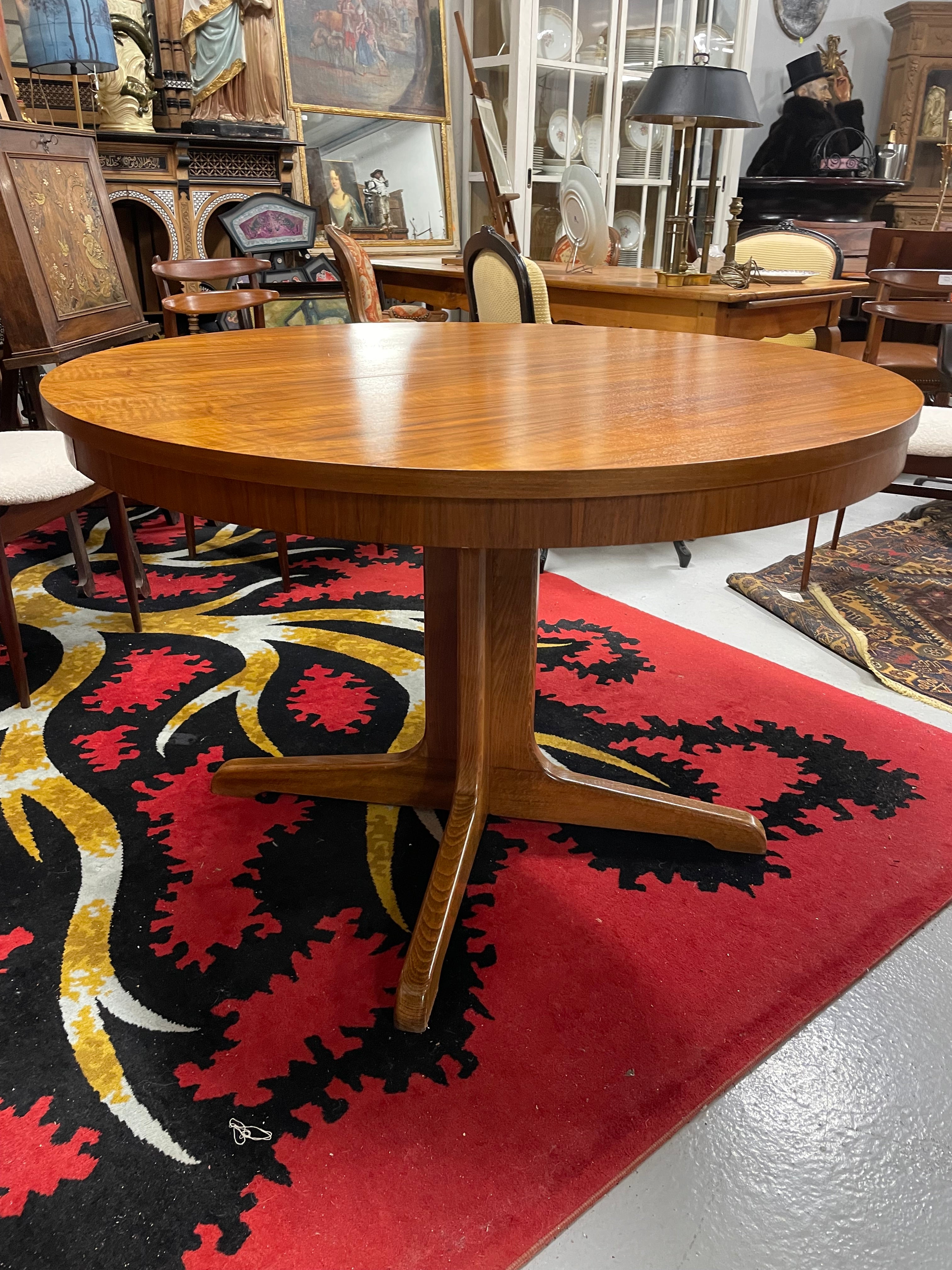 Table ronde Baumann à allonge centrale 115 cm