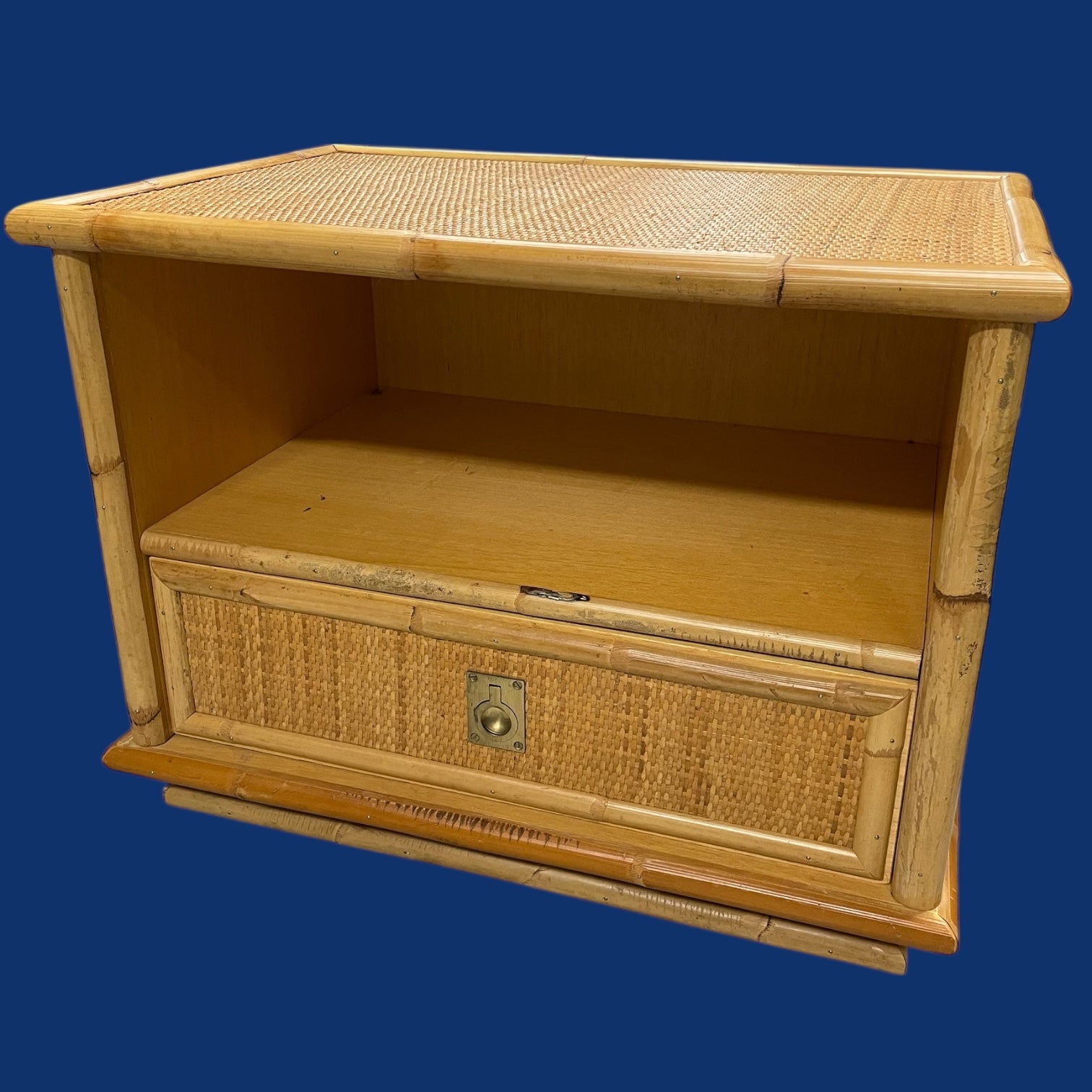 Chevet / Table de nuit en bambou Maison Dal Vera Italie 1970