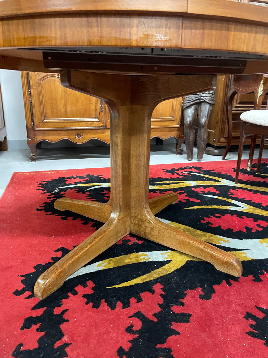 Table ronde Baumann à allonge centrale 115 cm