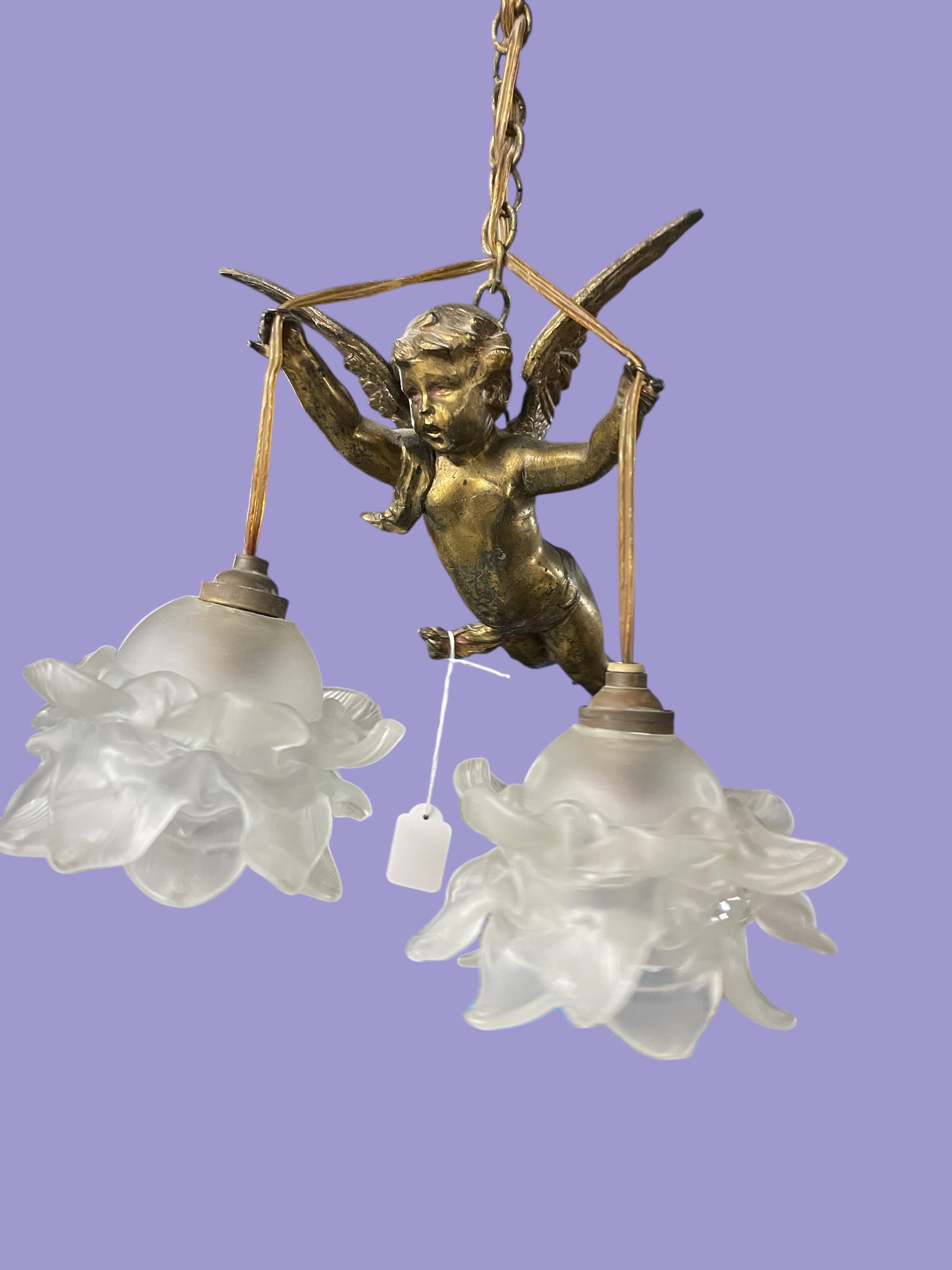 Suspension 1900 ange doré