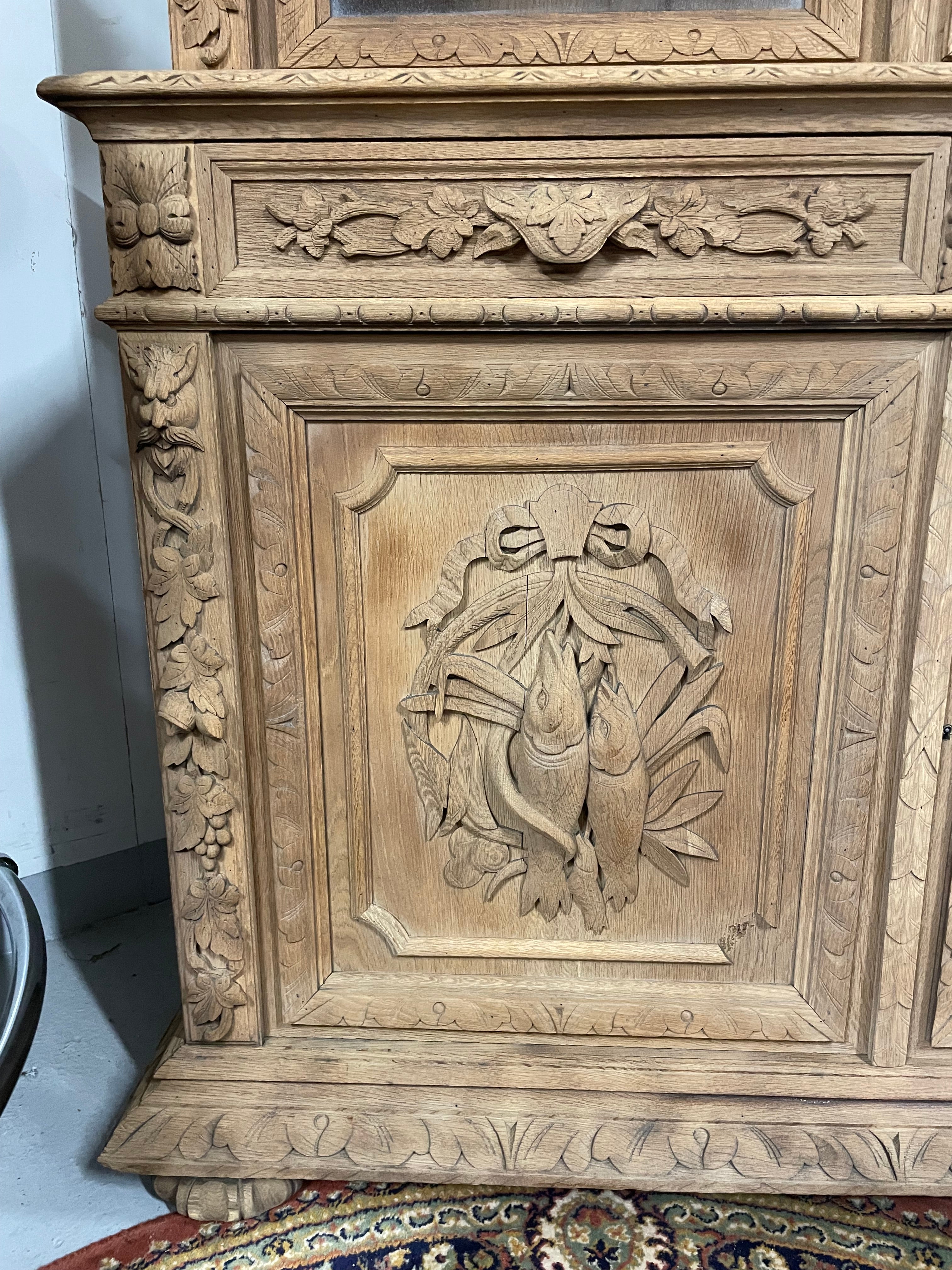 Buffet deux corps Henri II Chêne Sablé