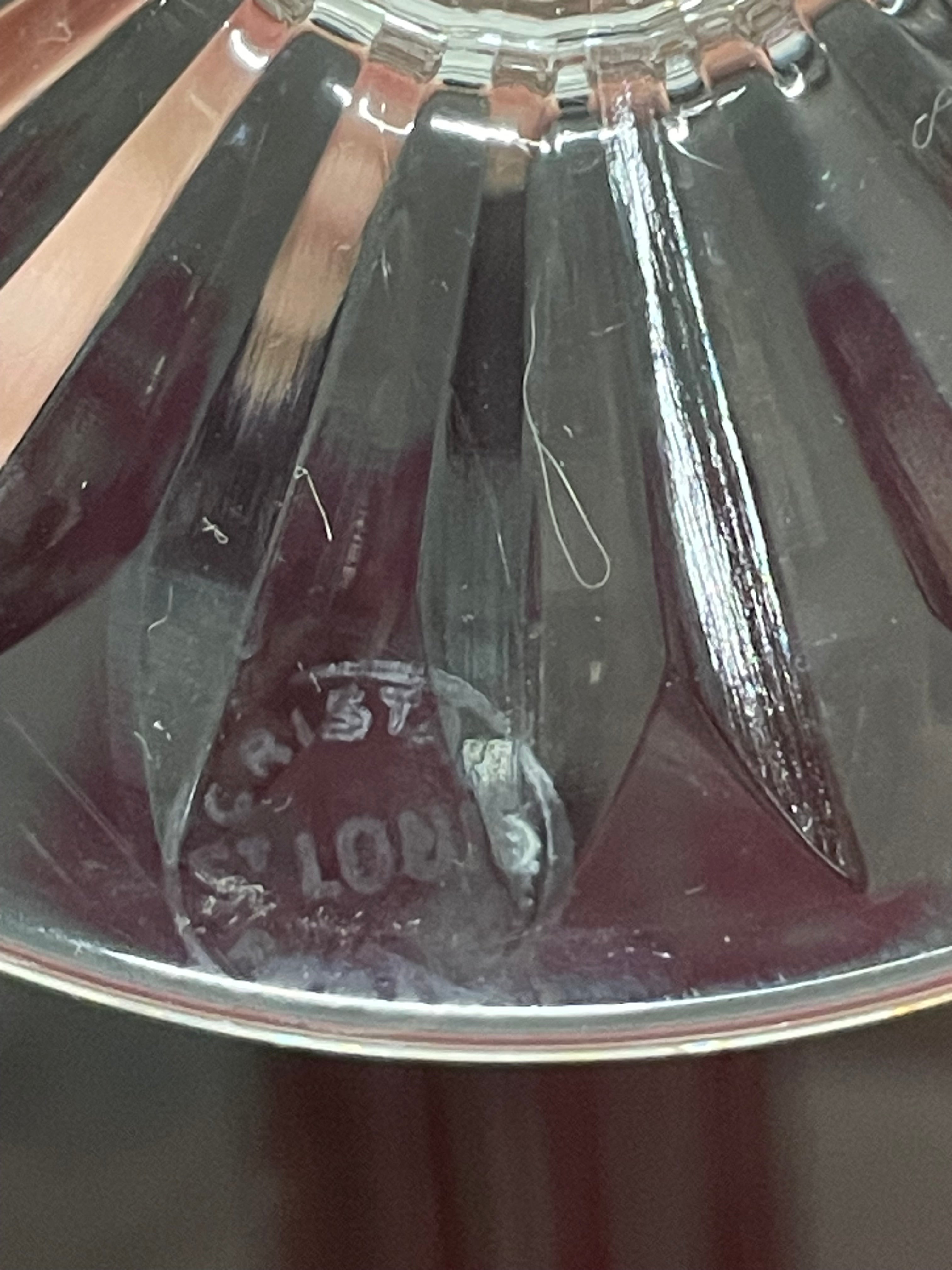 6 FLÛTES À CHAMPAGNE EN CRISTAL DE COULEUR SAINT LOUIS MODÈLE TOMMY H: 20,5