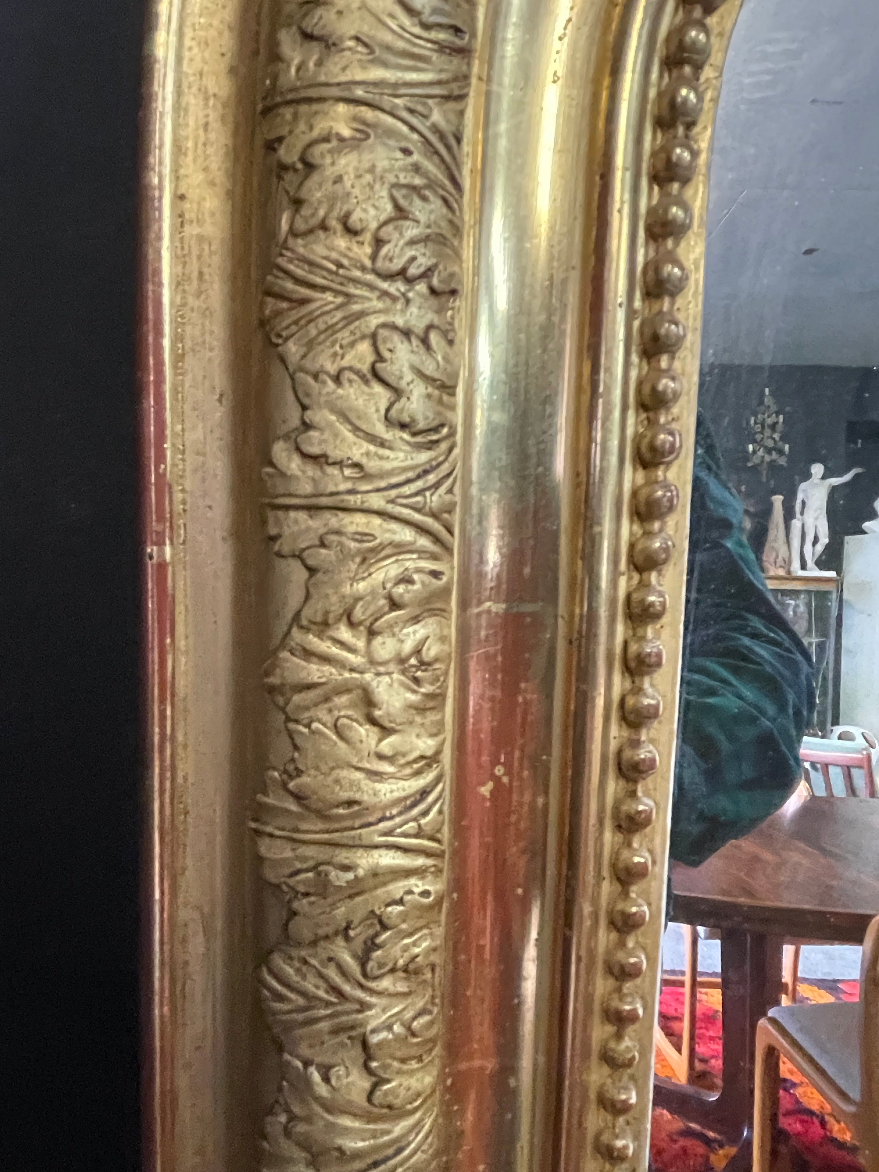 Grand miroir Louis Philippe Bois Doré