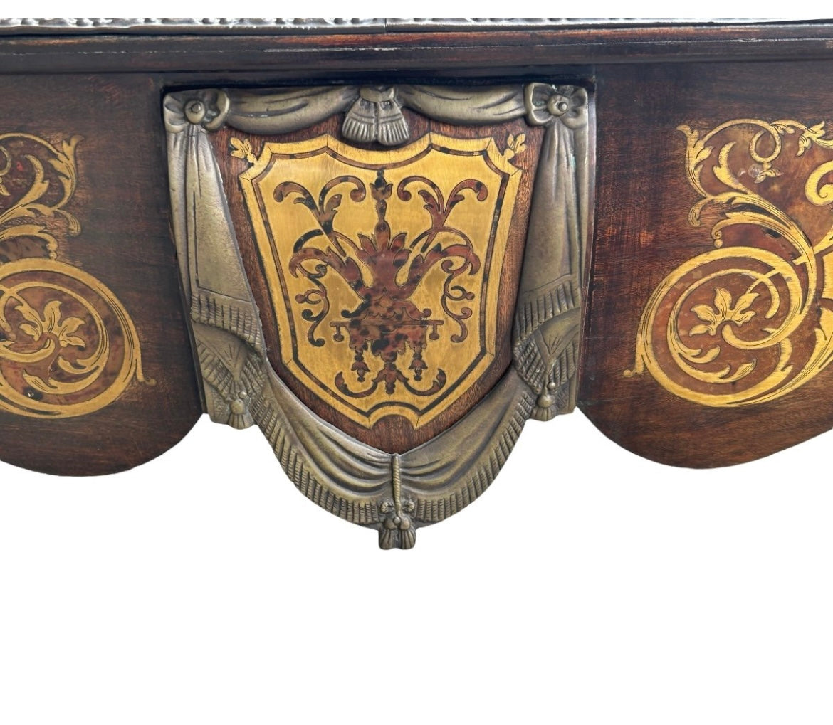 Table à Jeux De Style Louis XV Napoléon III Marqueterie Boulle