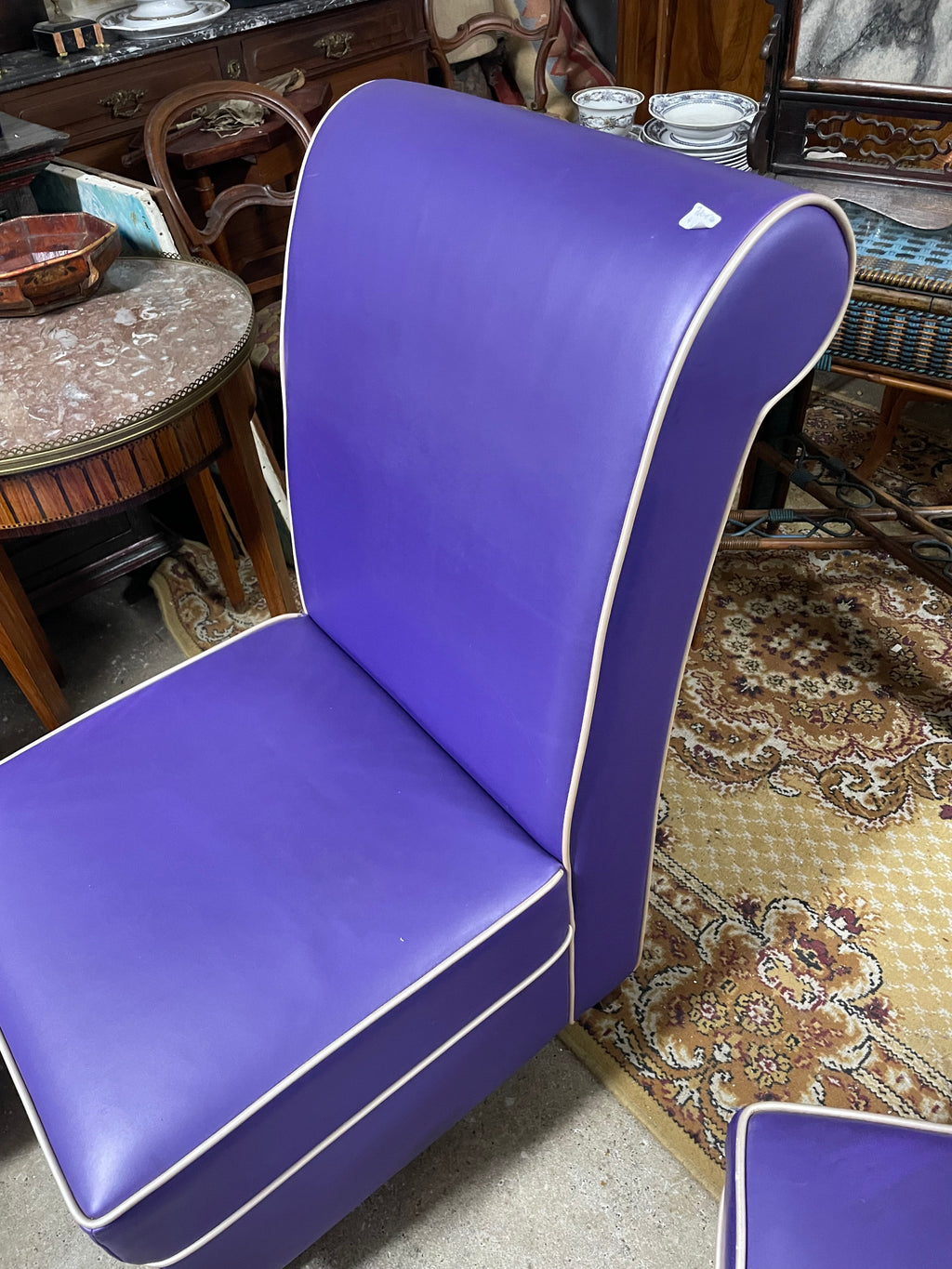 Fauteuils en Skaï violet confortables