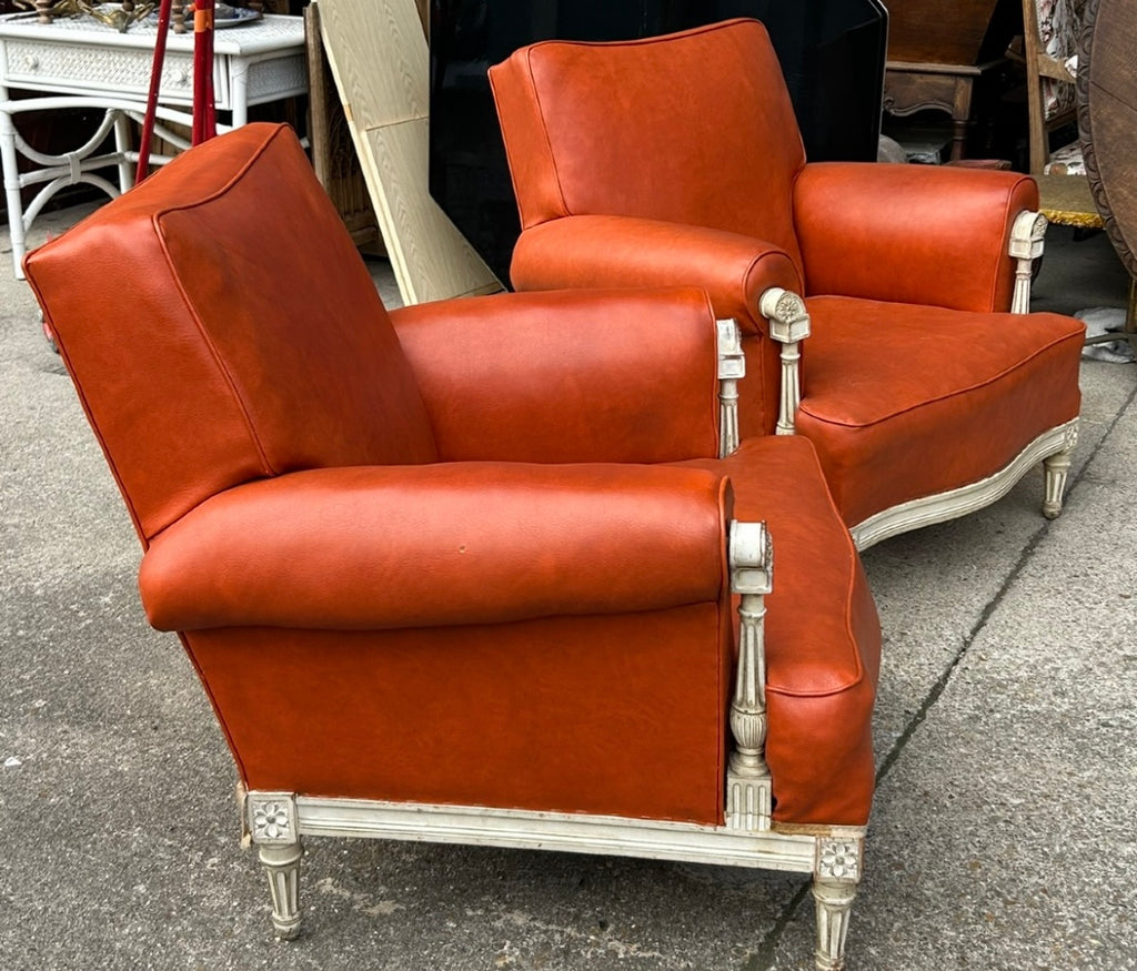 Paire de fauteuils bergères style néoclassique maison Jansen vers 1950
