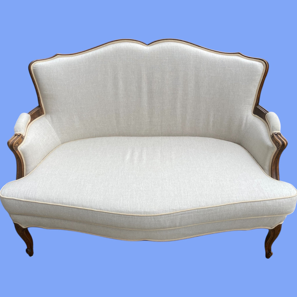 Banquette Style Louis XV Blanc Cassé
