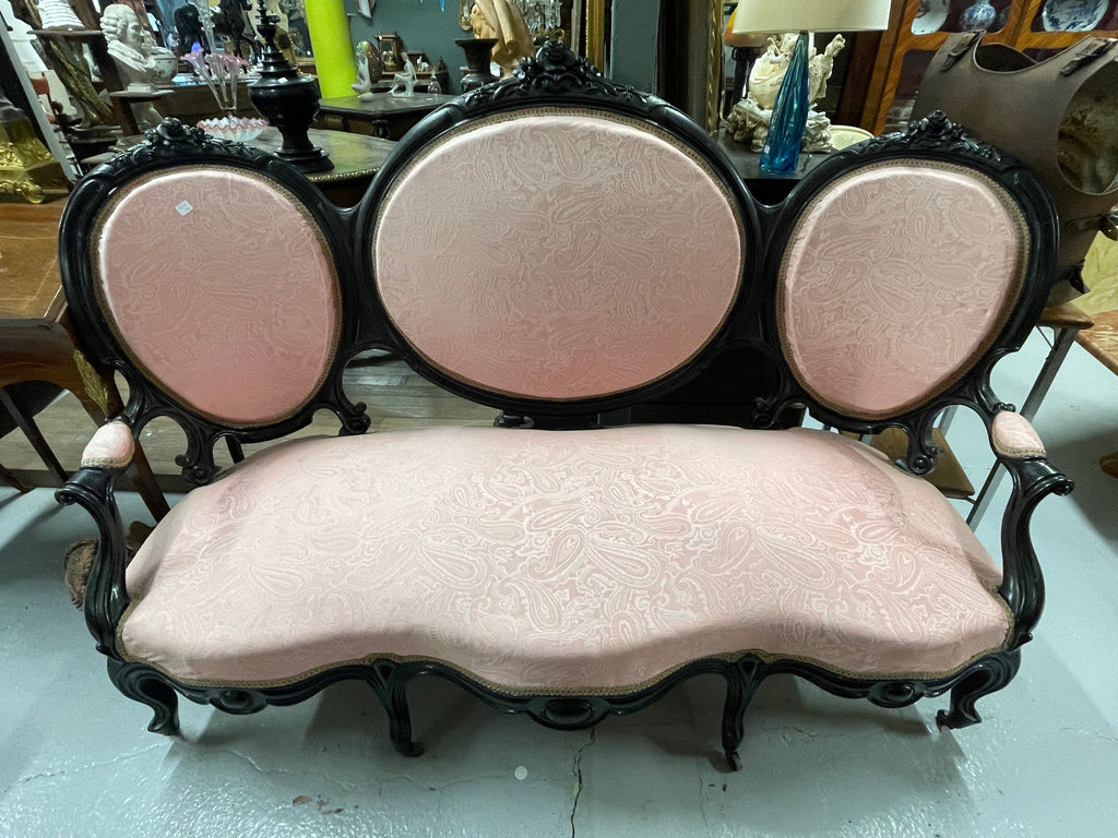 Banquette en bois noirci d’époque Napoléon III