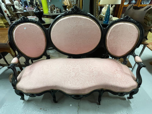 Banquette en bois noirci d’époque Napoléon III