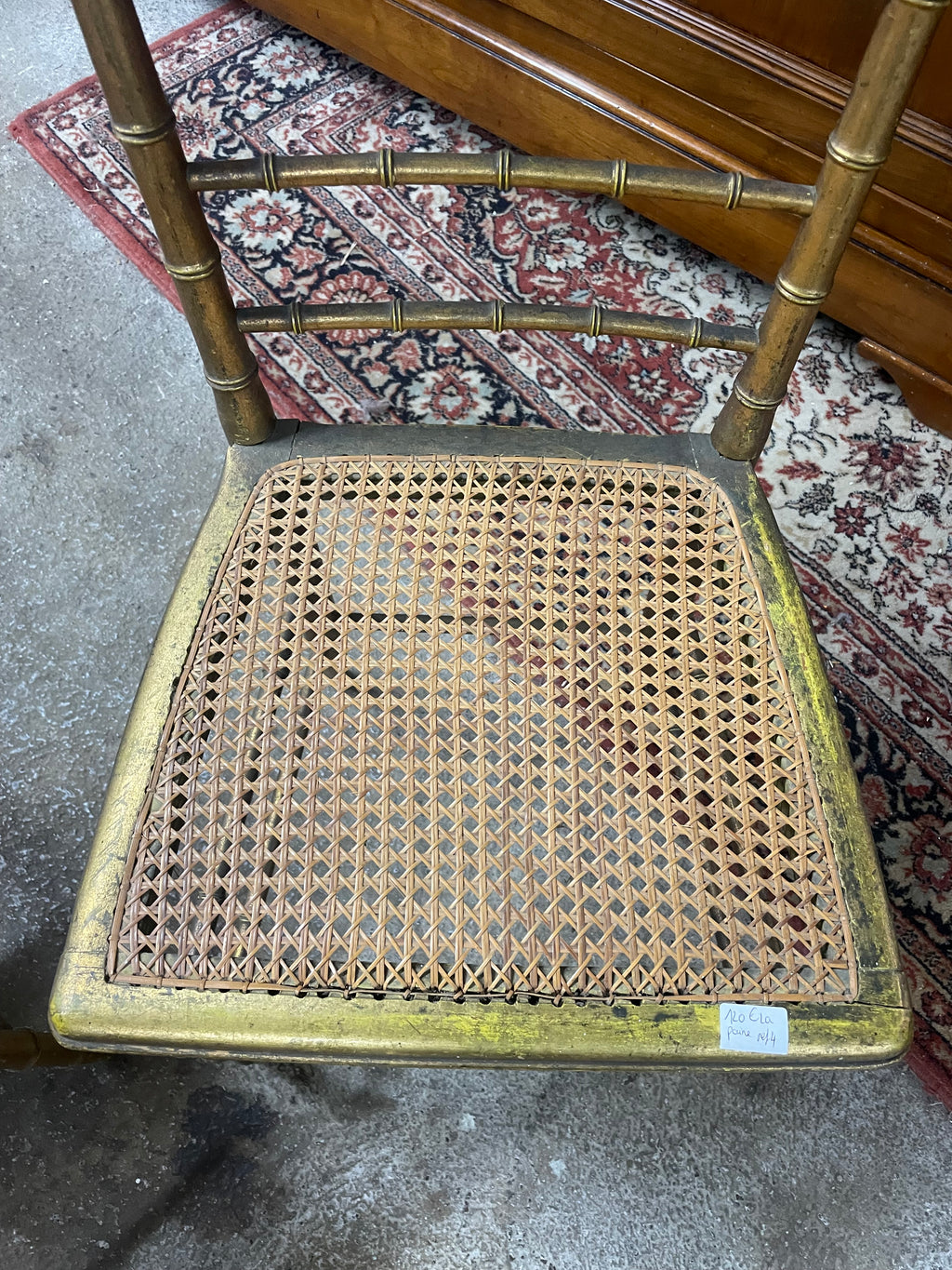 Paire de chaises en bois doré Napoléon III Façon bambou