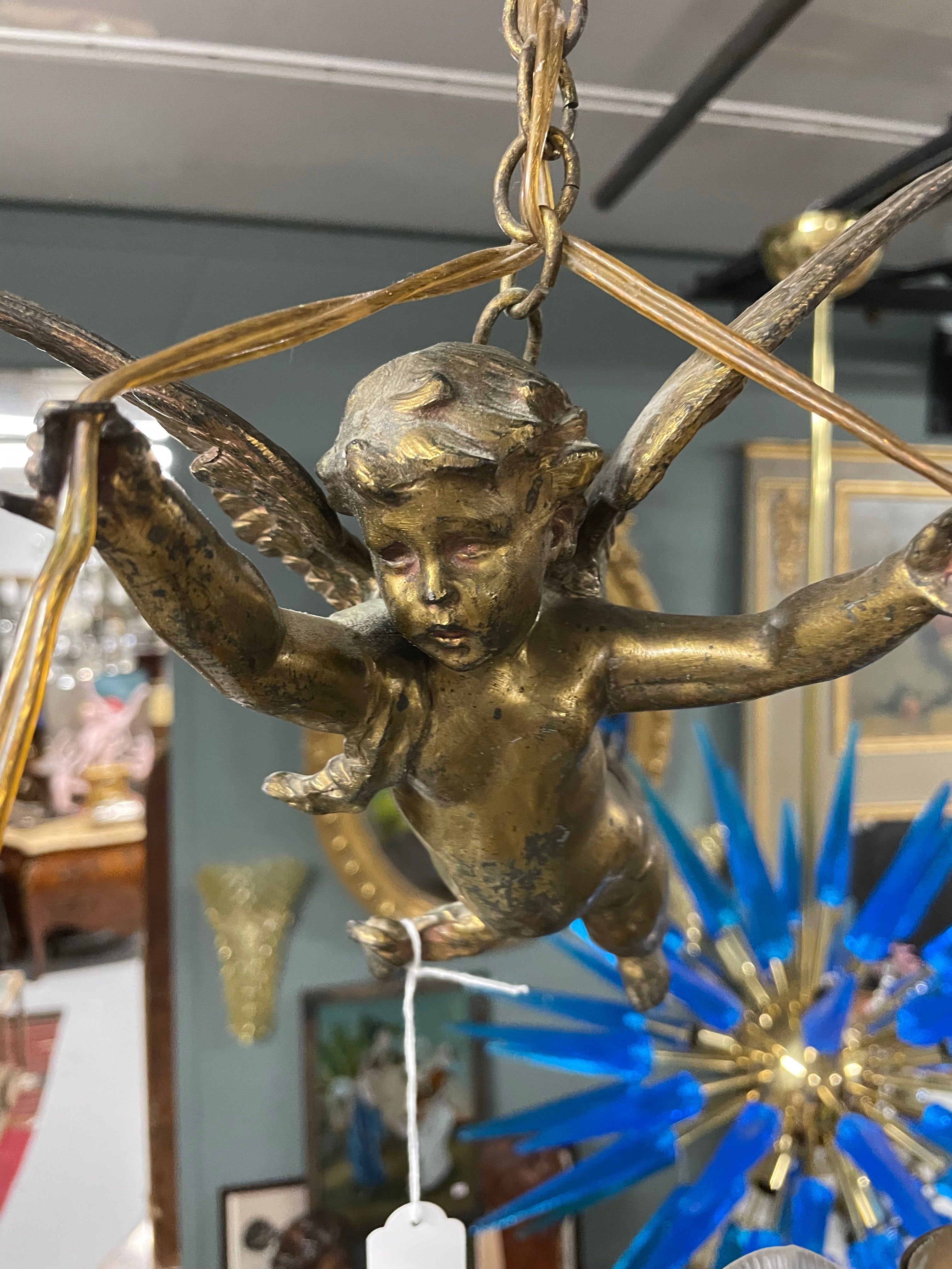 Suspension 1900 ange doré