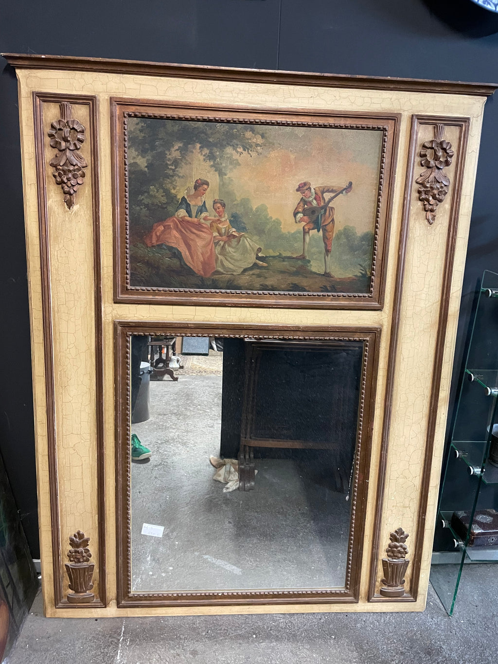 Trumeau - Miroir de cheminée de style Louis XVI