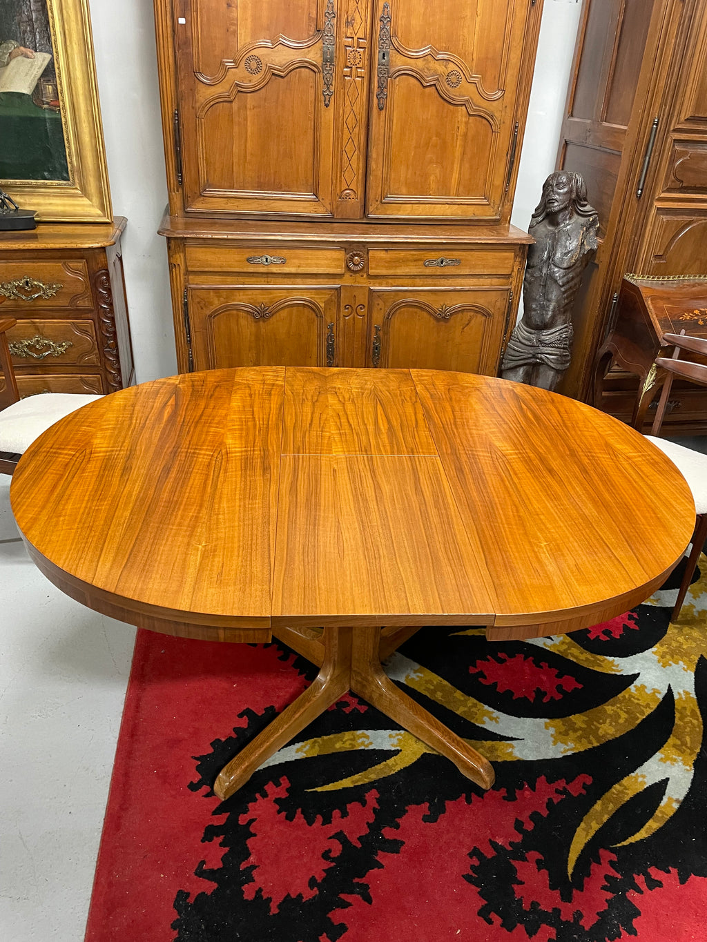 Table ronde Baumann à allonge centrale 115 cm