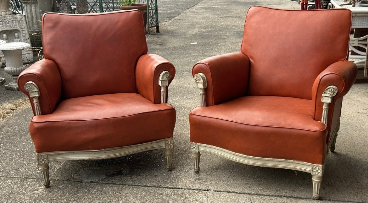 Paire de fauteuils bergères style néoclassique maison Jansen vers 1950