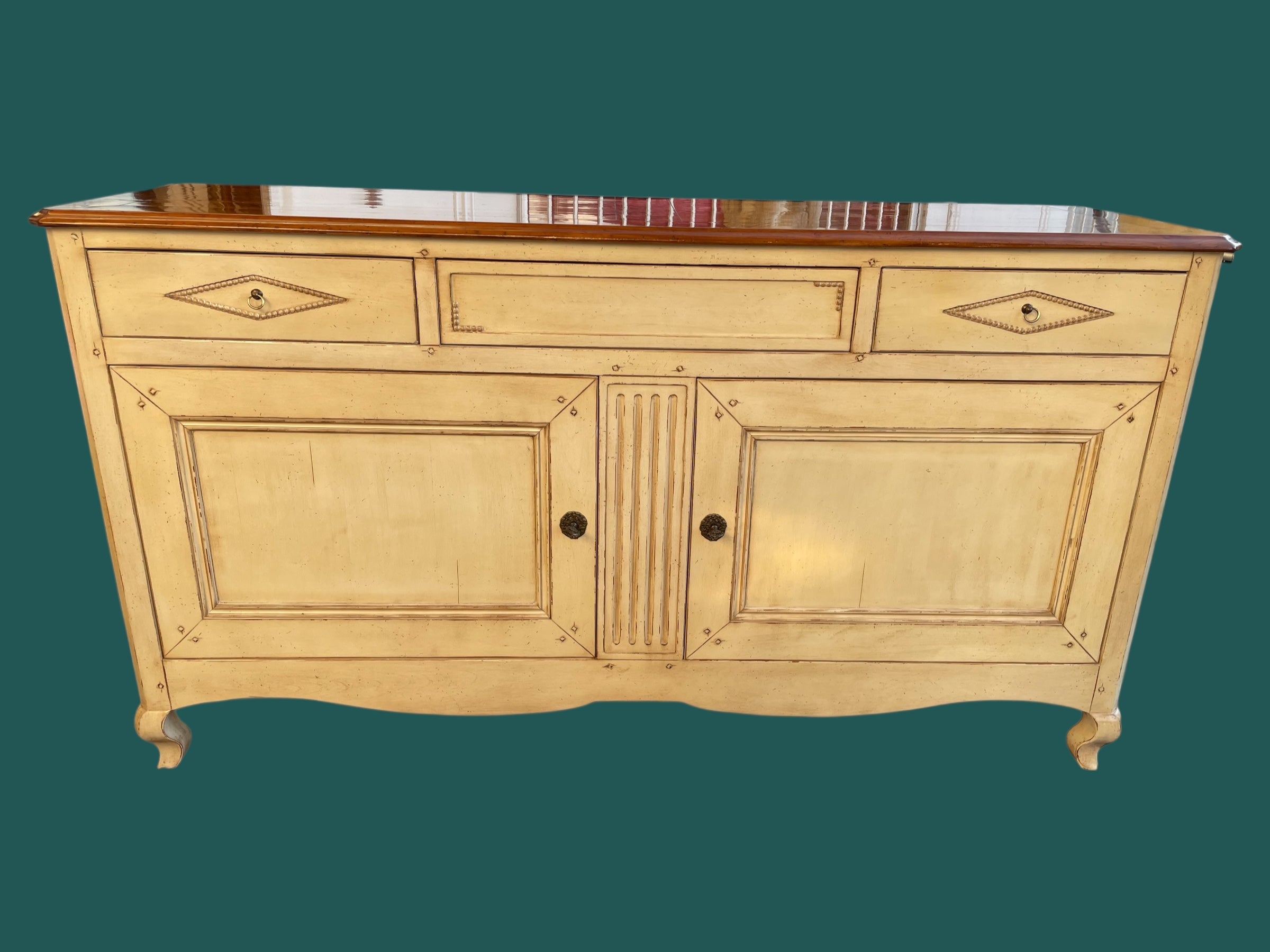 Buffet Tiffany en merisier style louis xv louis xvi bois patiné