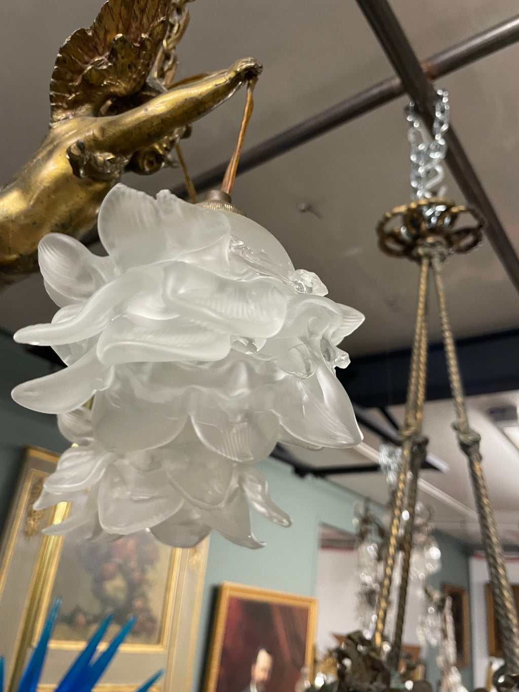 Suspension 1900 ange doré