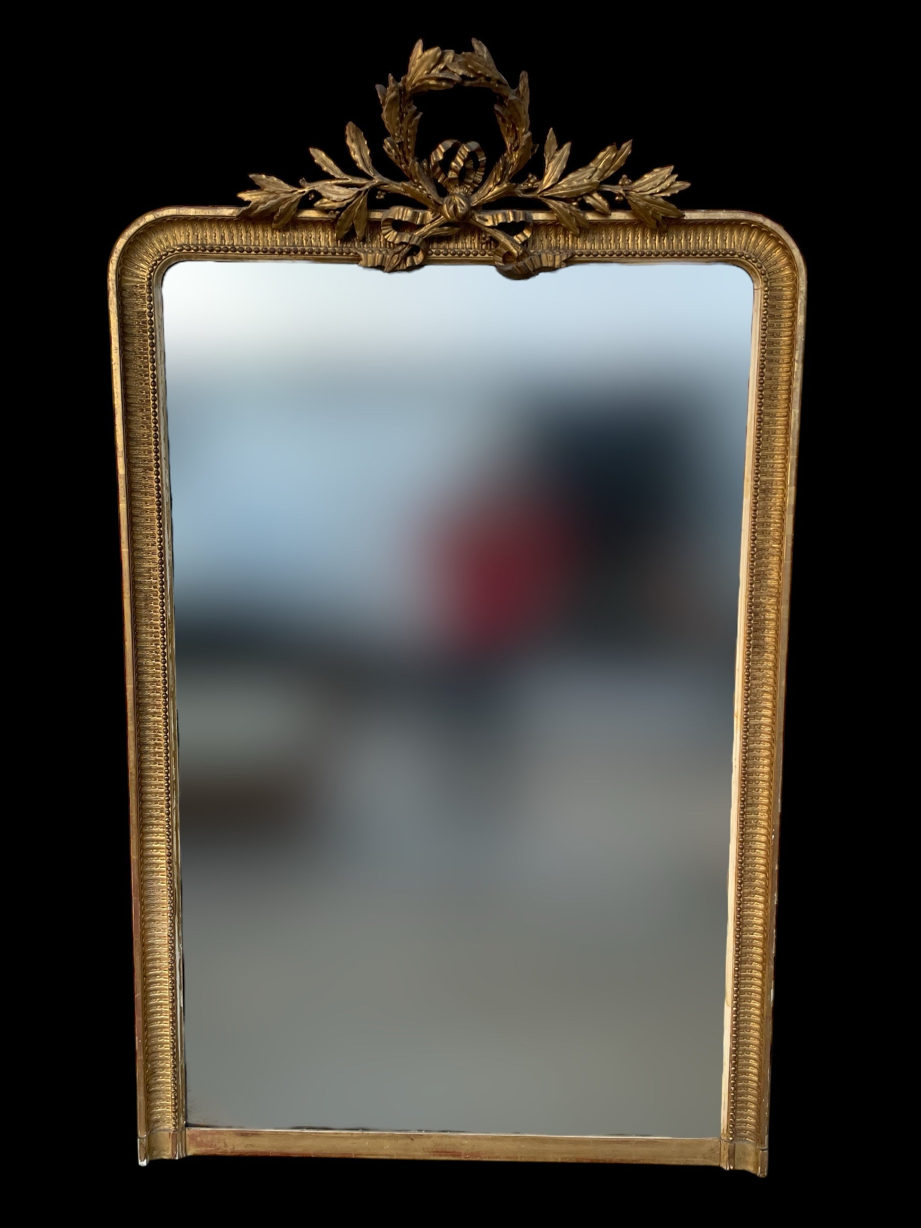 Grand Miroir Doré Style Louis XVI 190 X 117 Cm