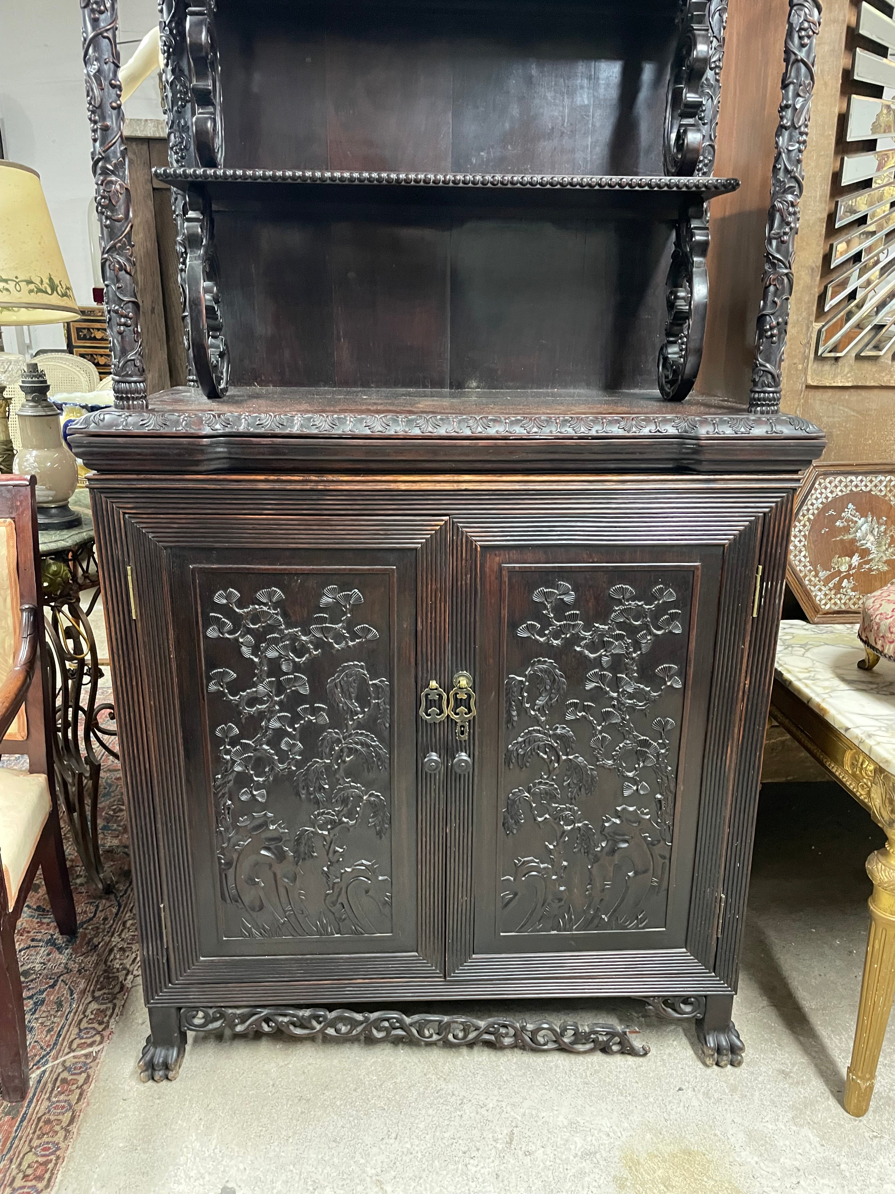 Meuble indochinois en bois exotique fin 19ème