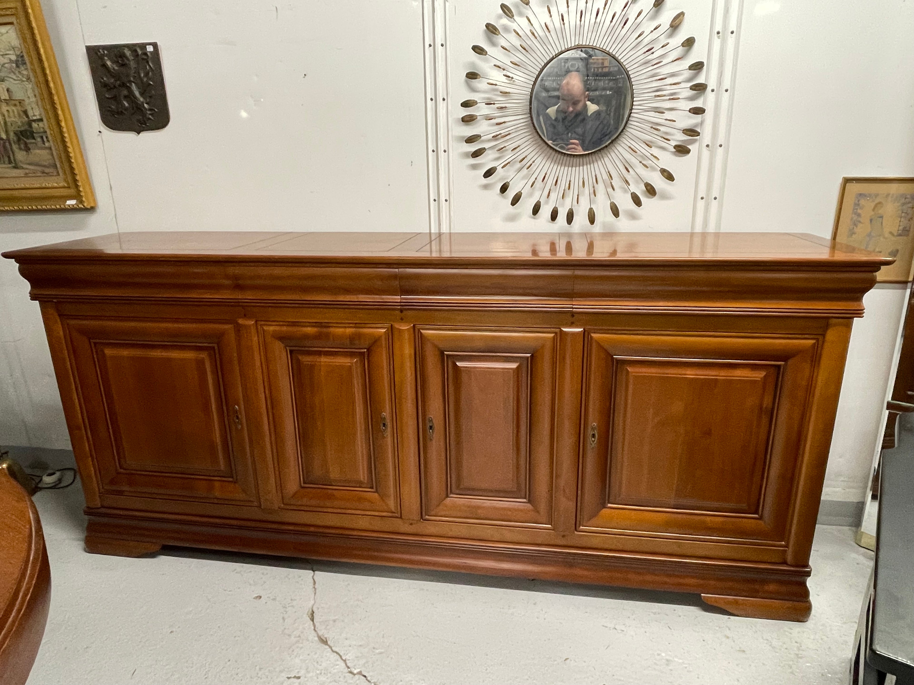 Enfilade 4 portes Louis Philippe en merisier