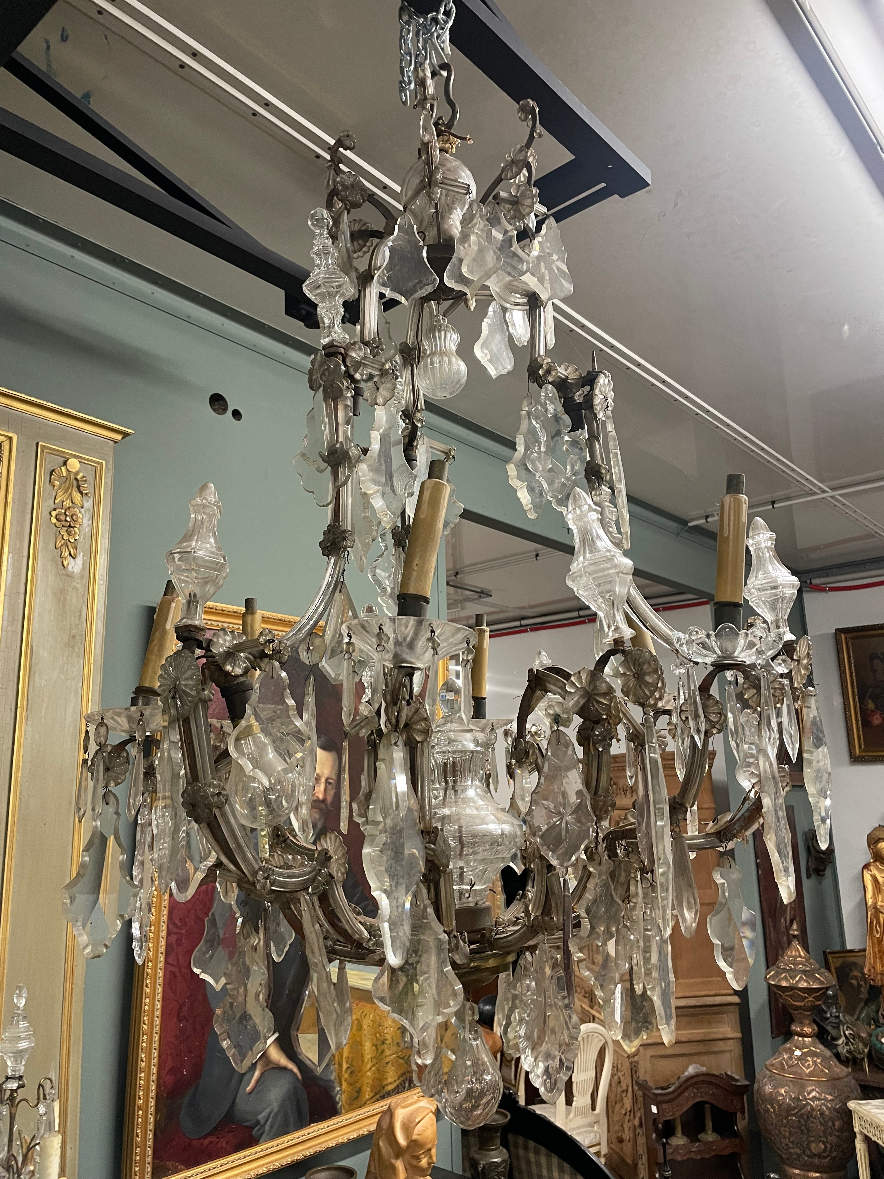 Grand lustre à pampilles époque XIXème
