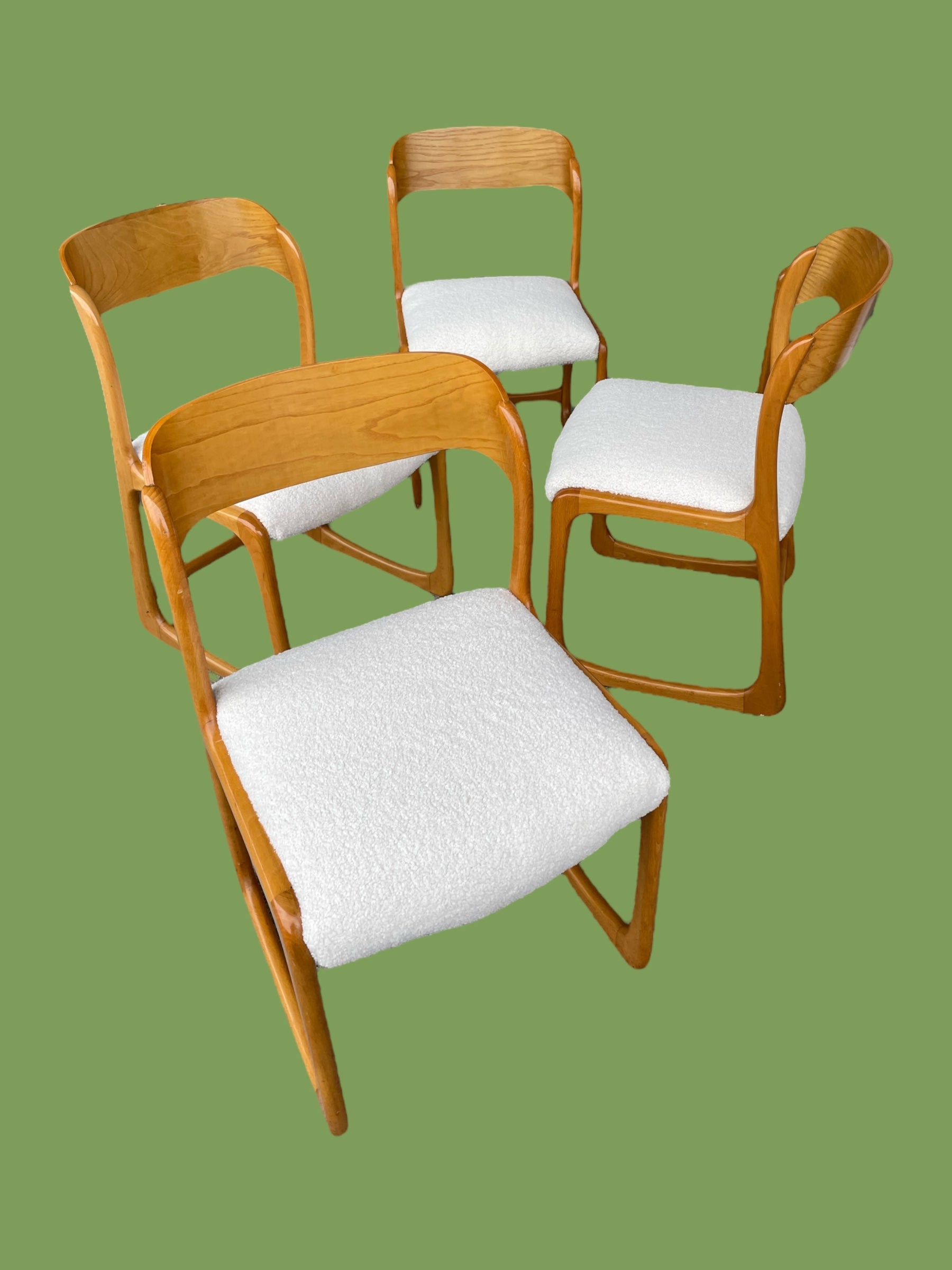 Set de 4 chaises Baumann Modèle Traîneau Luge