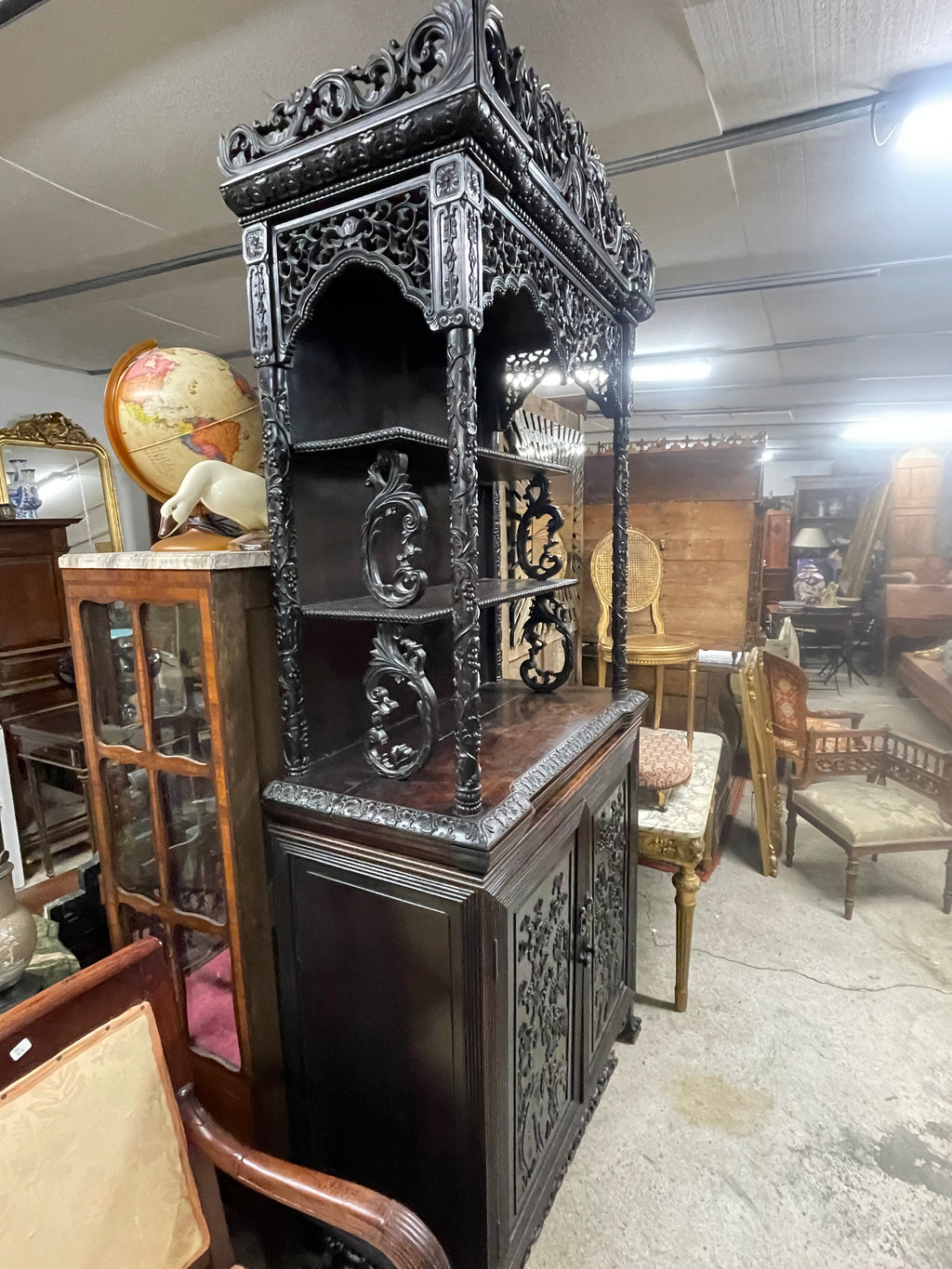 Meuble indochinois en bois exotique fin 19ème