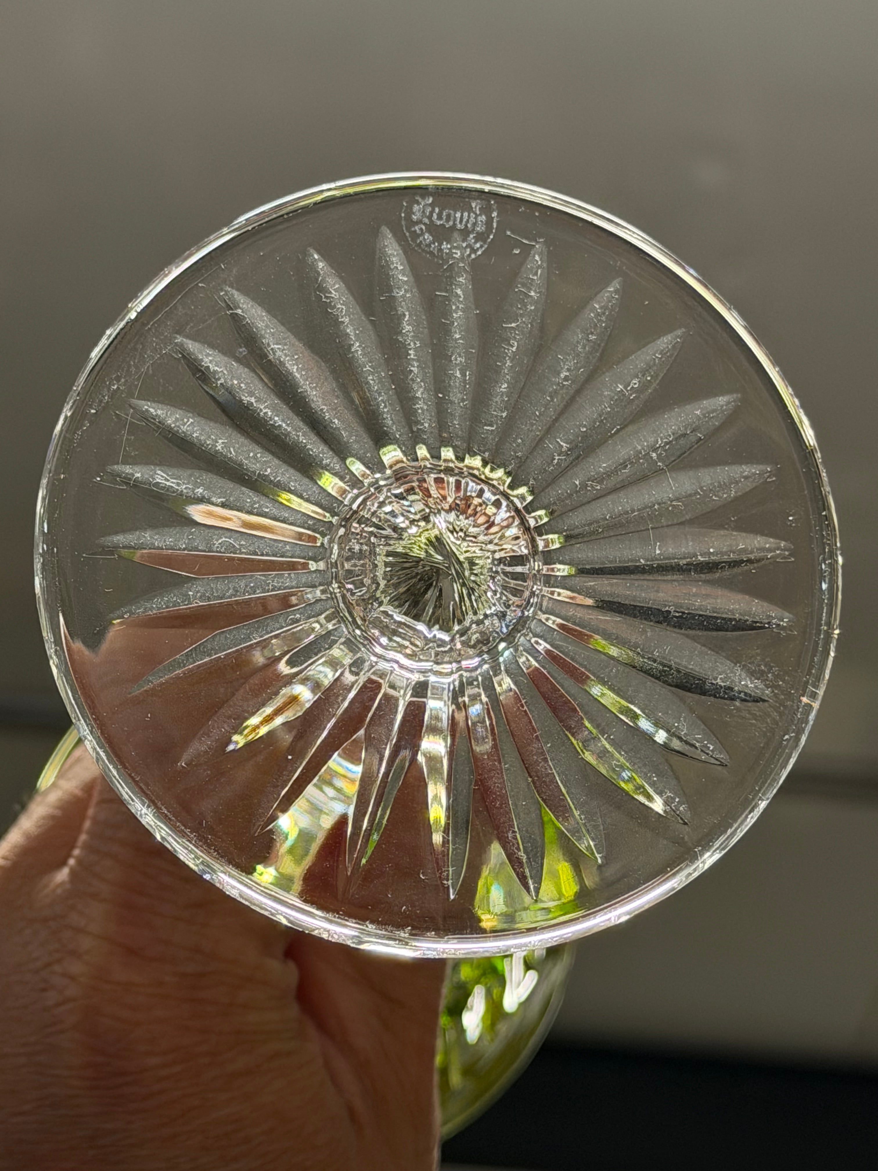 SAINT LOUIS - 6 VERRES ROEMERS EN CRISTAL DE COULEUR SAINT LOUIS MODÈLE TOMMY H: 19,6 cm